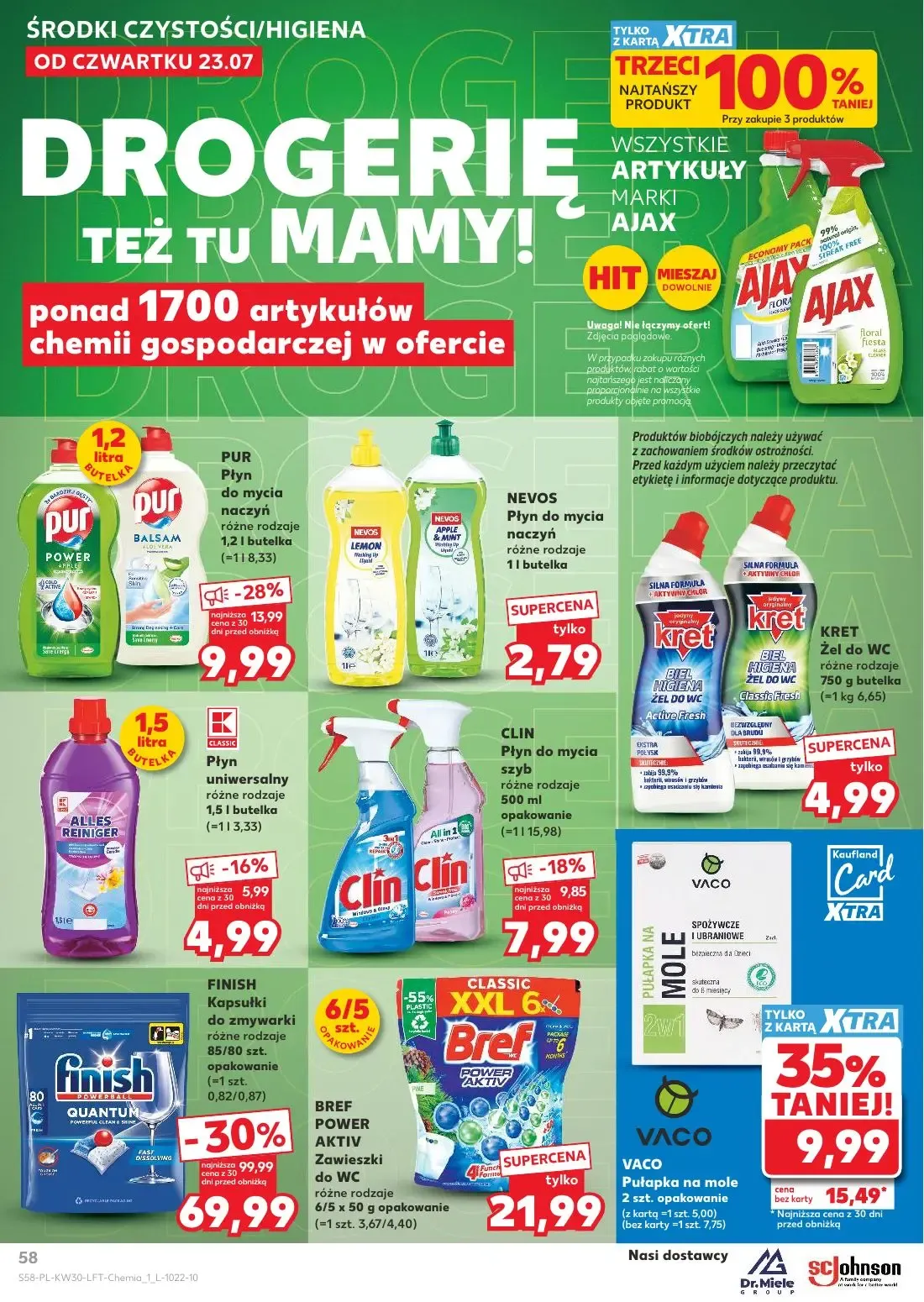 Kaufland gazetka, strona 58 z 68 — FINISH Kapsułki do zmywarki, VACO Pułapka na mole, PUR Płyn do mycia naczyń