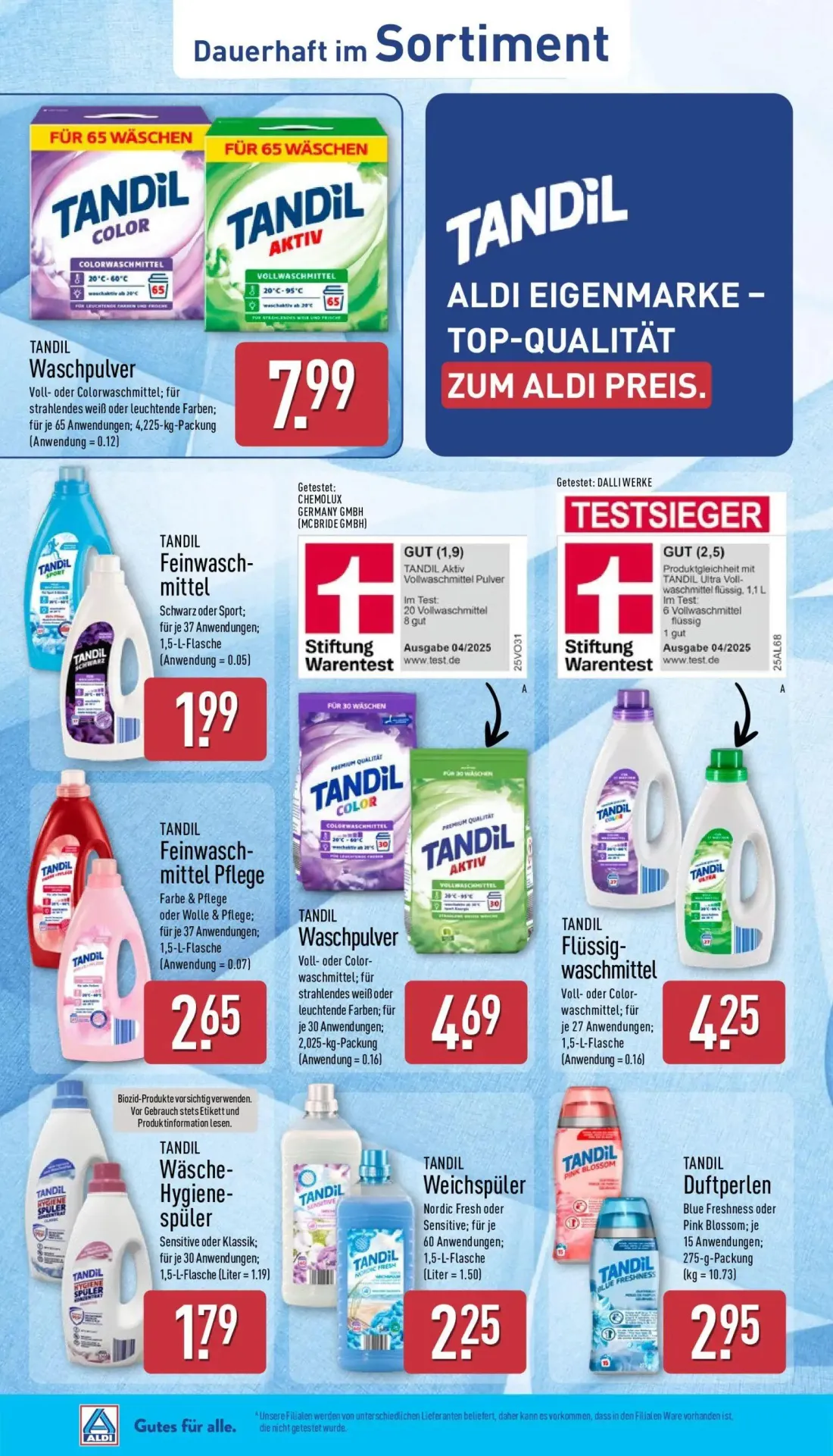 Aldi Nord Prospekt, Seite 2 von 15 — TANDIL Waschpulver, TANDIL Feinwaschmittel, TANDIL Feinwaschmittel Pflege