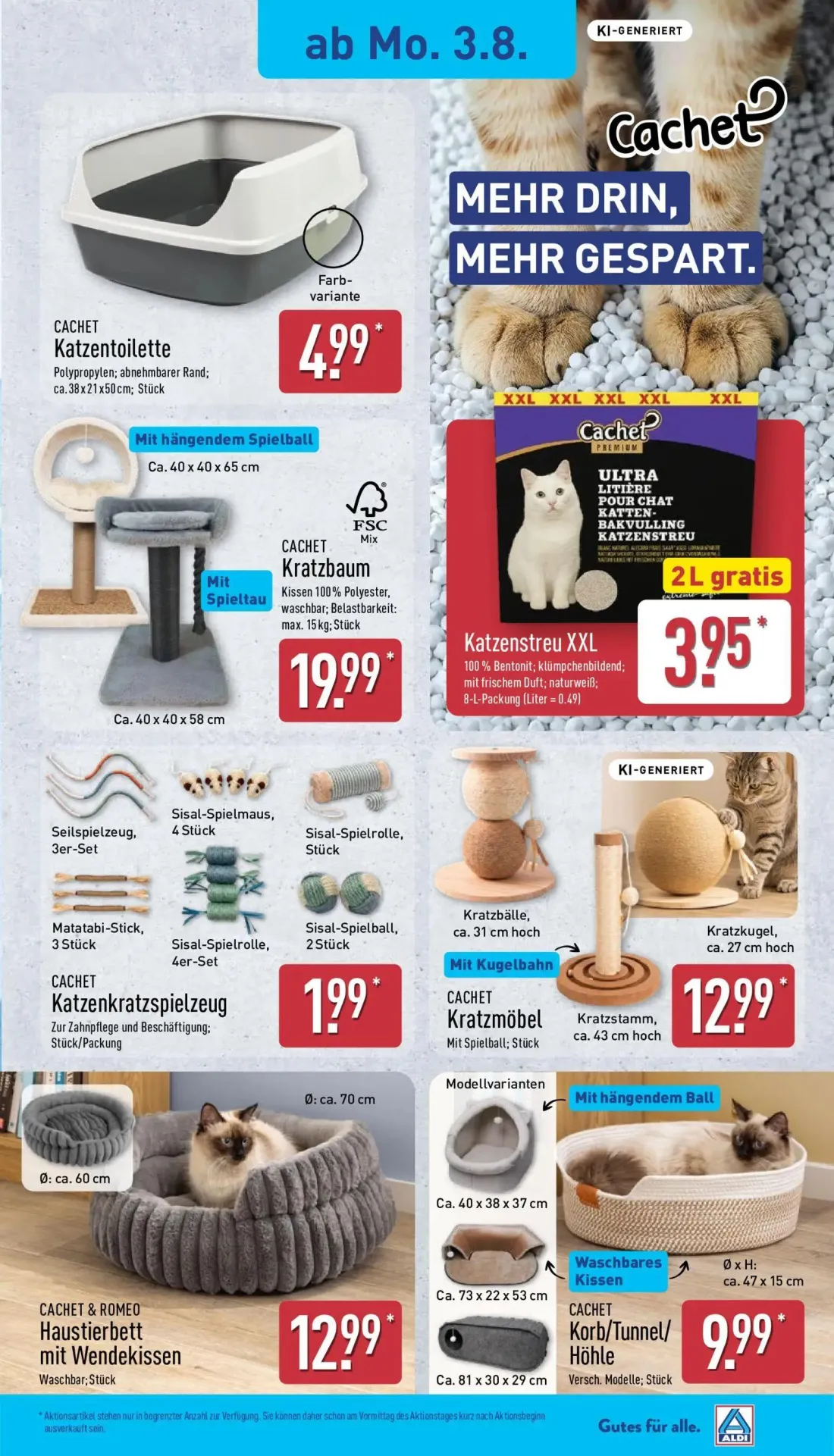 Aldi Nord Prospekt, Seite 3 von 15 — Katzentoilette, Kratzbaum, Katzenstreu XXL