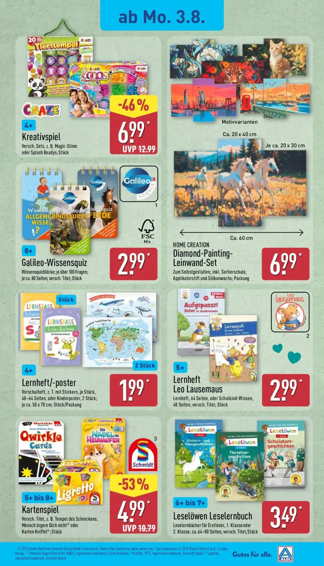 Aldi Nord Prospekt, Seite 7 von 15 — Kreativspiel, Kartenspiel, Diamond-Painting-Leinwand-Set