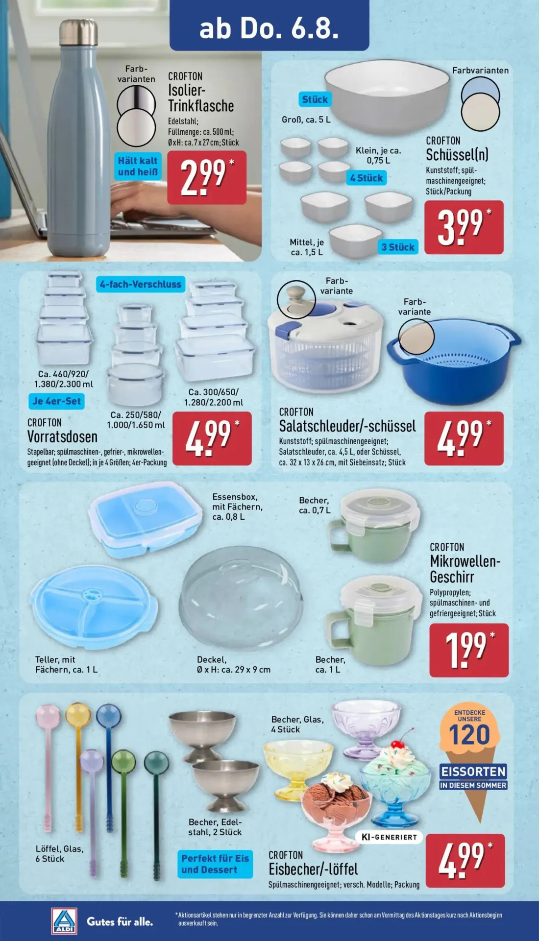 Aldi Nord Prospekt, Seite 10 von 15 — CROFTON Isolier-Trinkflasche, CROFTON Schüssel(n), CROFTON Vorratsdosen
