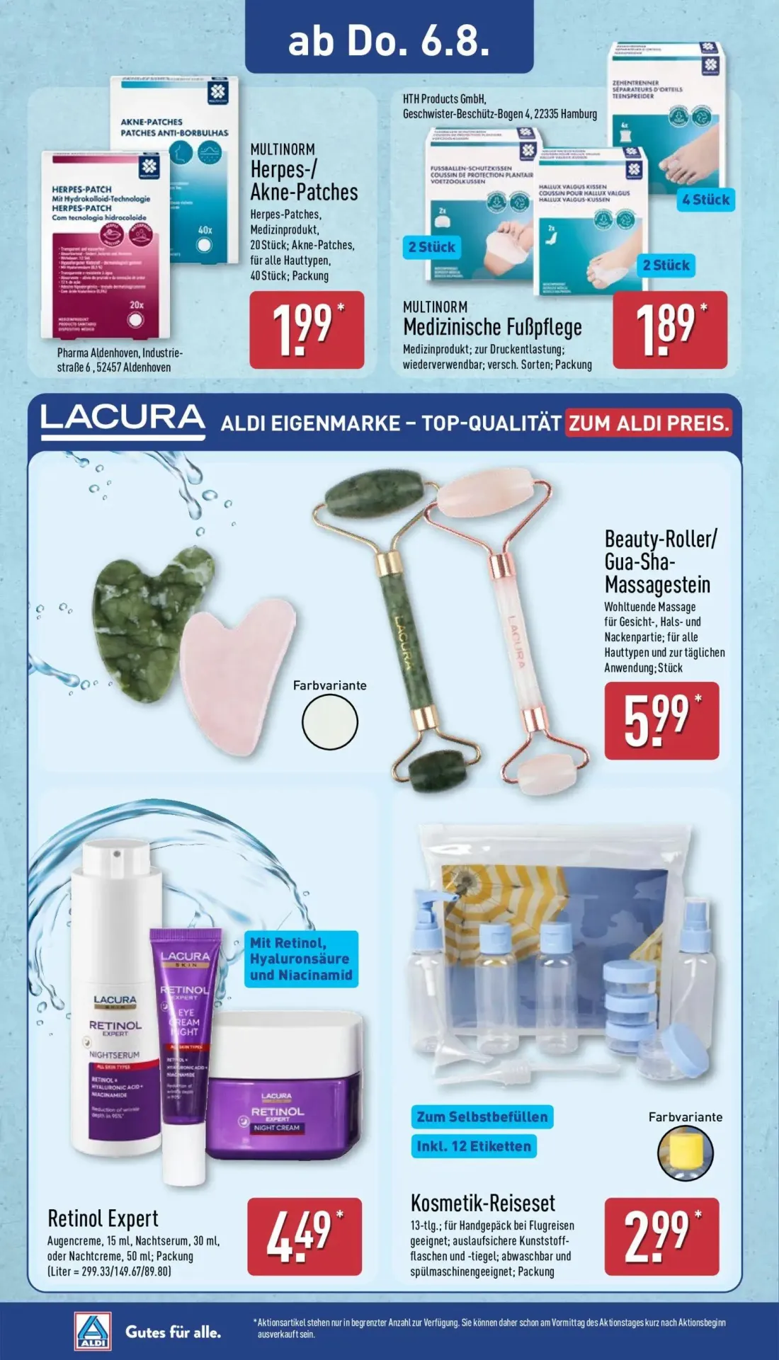 Aldi Nord Prospekt, Seite 14 von 15 — MULTINORM Herpes-/ Akne-Patches, MULTINORM Medizinische Fußpflege, Beauty-Roller/ Gua-…
