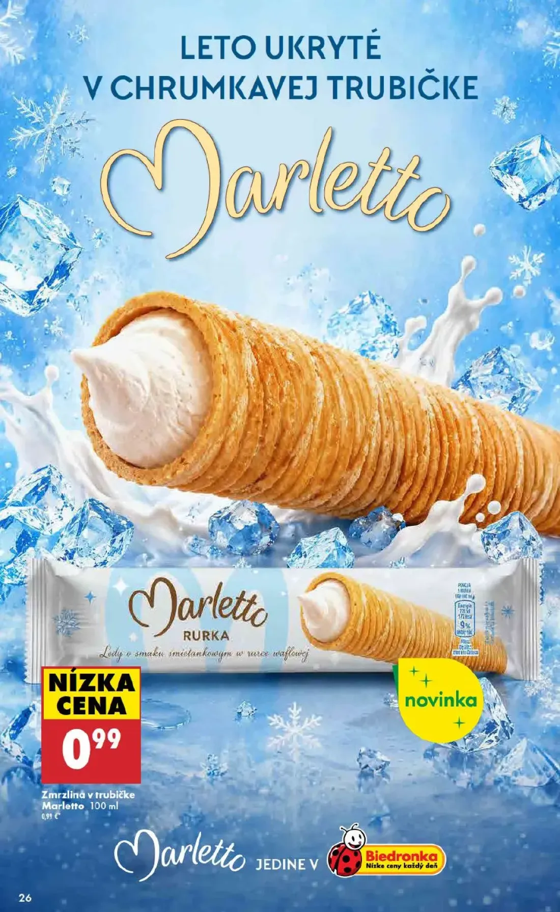 Biedronka leták, strana 26 z 48 — Marletto Zmrzlina v trubičke