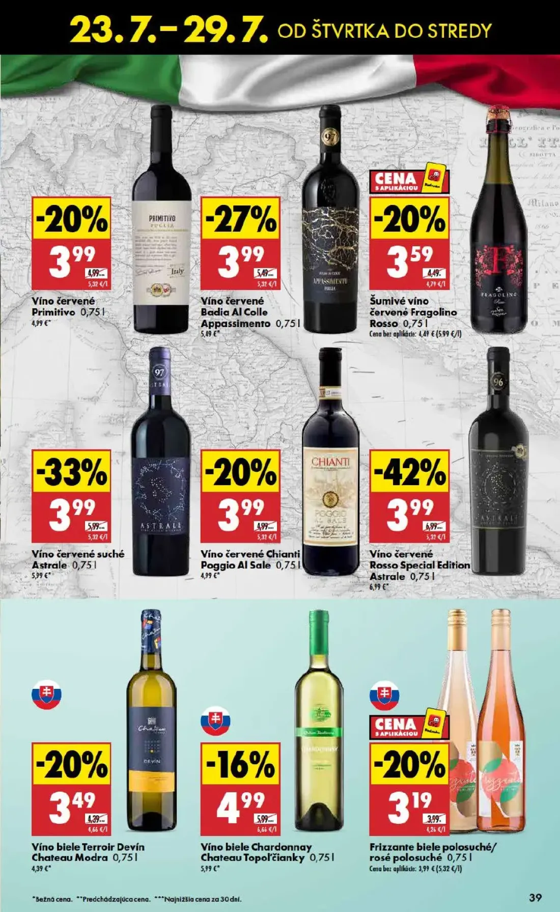 Biedronka leták, strana 39 z 48 — Víno červené Rosso Special Edition Astrale, Víno červené suché Astrale, Víno červené Badia…