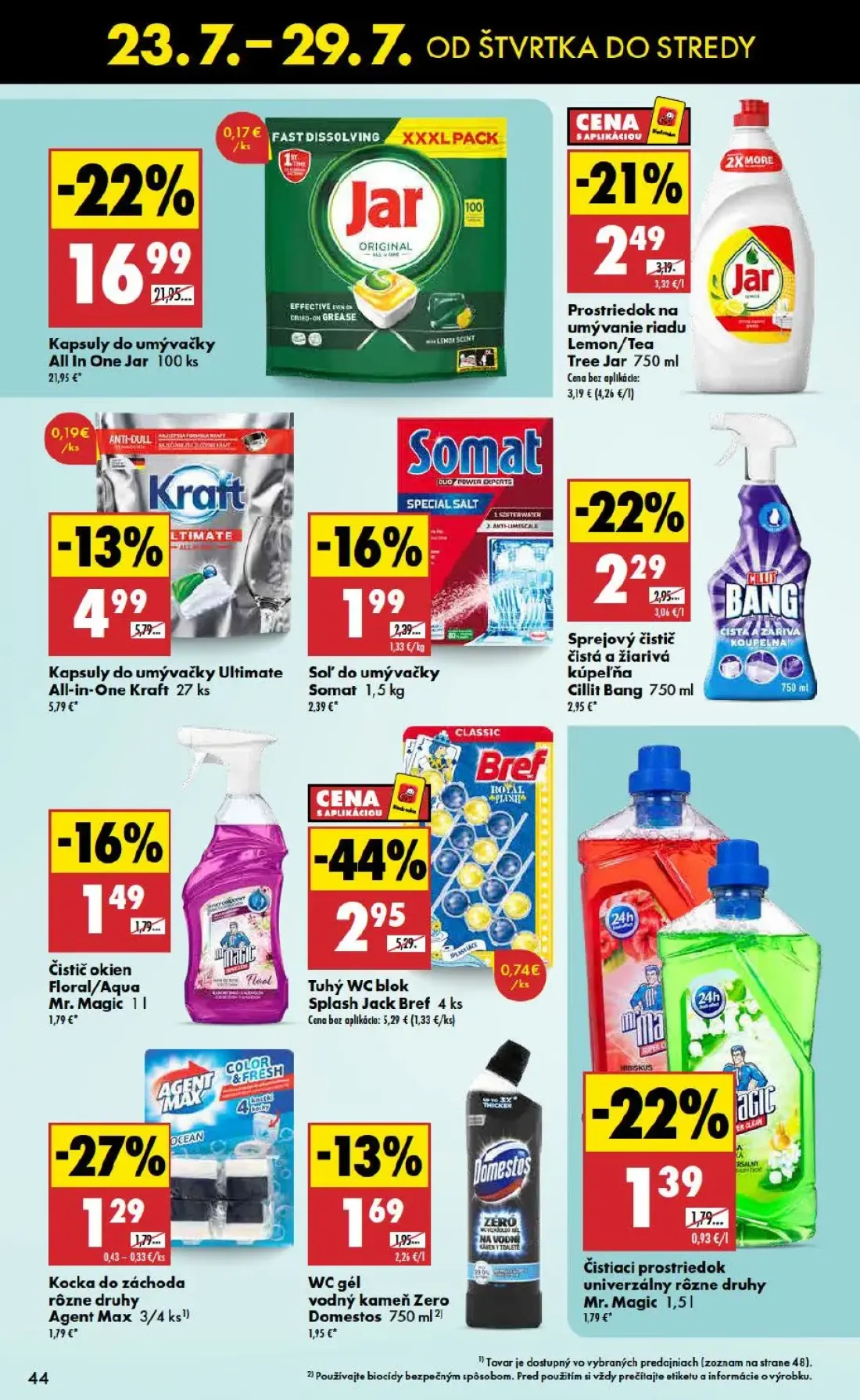 Biedronka leták, strana 44 z 48 — Kapsuly do umývačky All In One Jar, Tuhý WC blok Splash Jack Bref, Kapsuly do umývačky Ult…