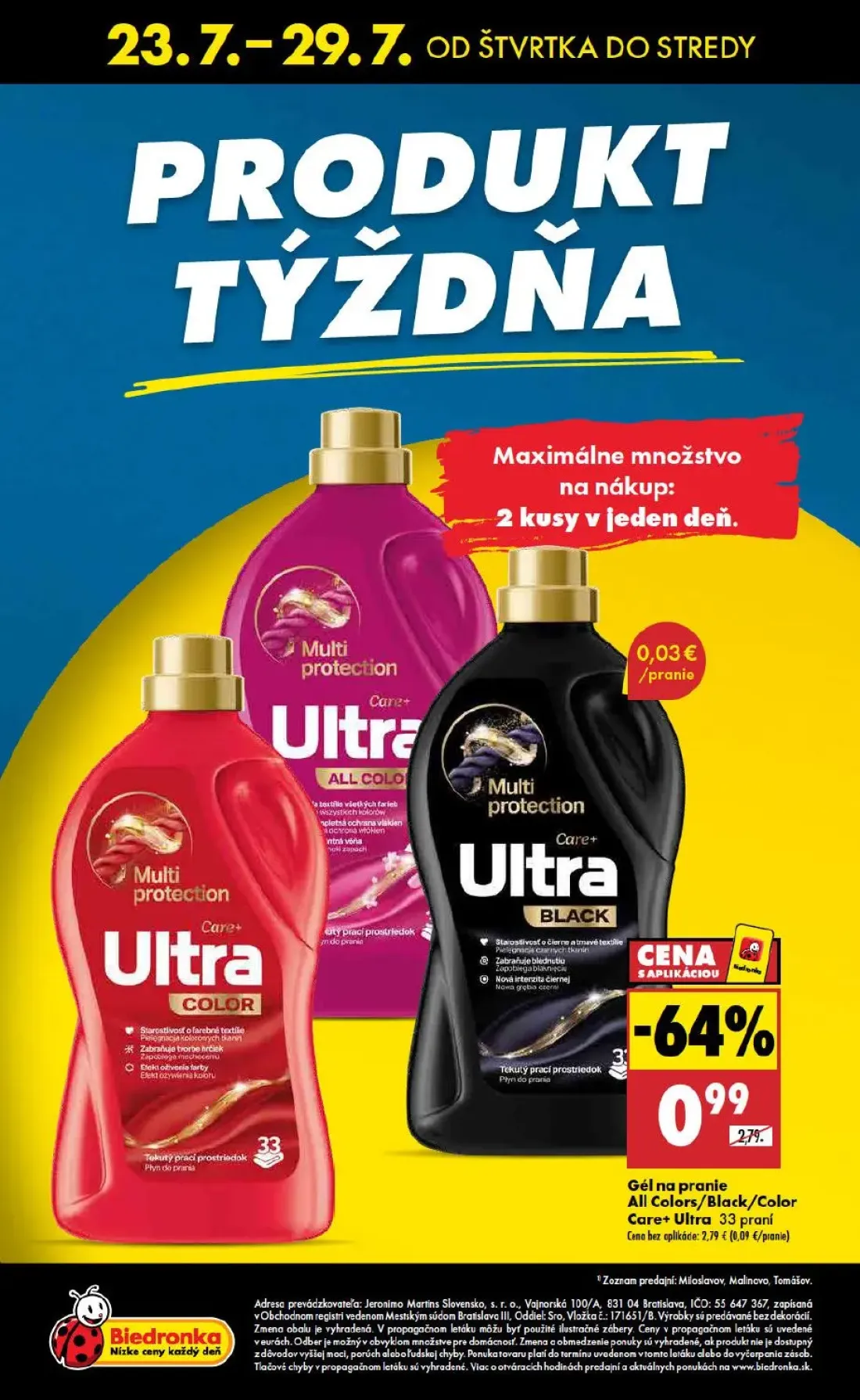 Biedronka leták, strana 48 z 48 — Gél na pranie All Colors/Black/Color Care+ Ultra