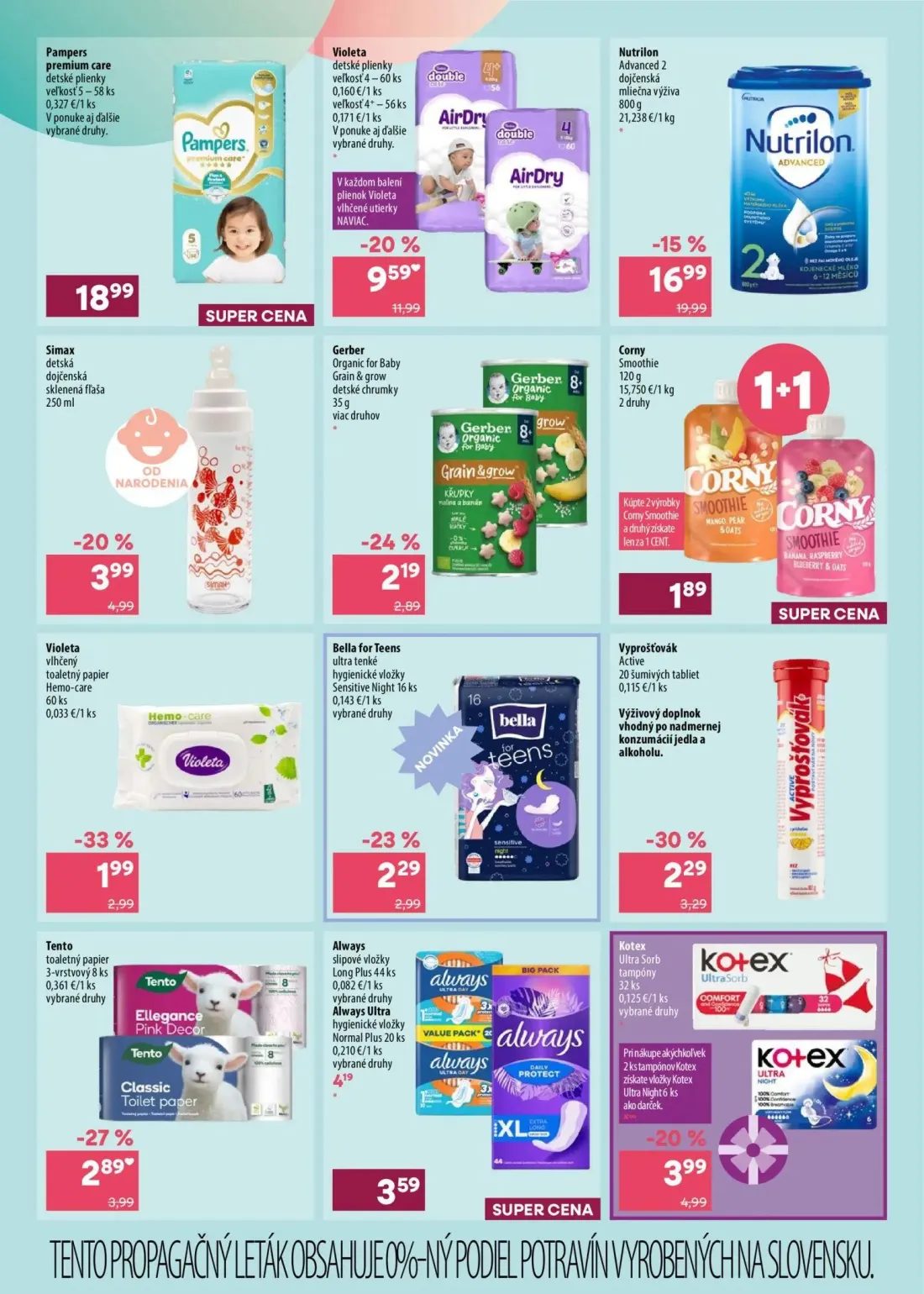 101 Drogerie leták, strana 4 z 12 — Nutrilon Advanced 2 dojčenská mliečna výživa, Violeta detské plienky, Tento toaletný pap…
