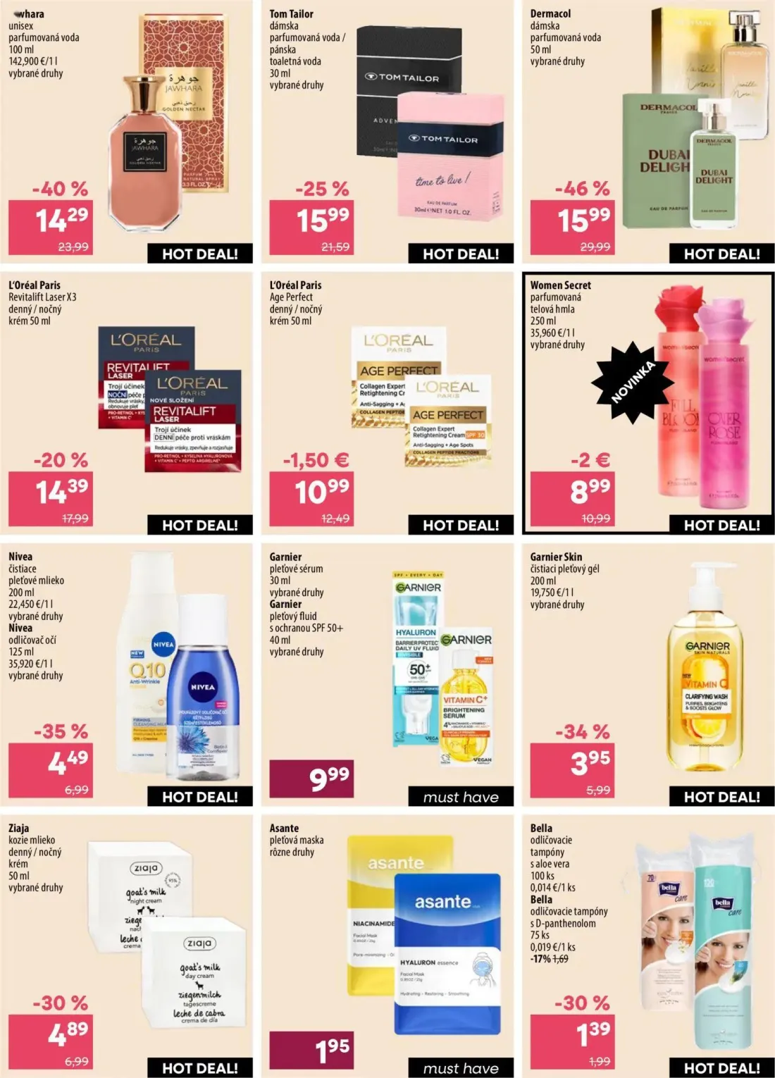101 Drogerie leták, strana 10 z 12 — Dermacol dámska parfumovaná voda, whara unisex parfumovaná voda, Tom Tailor dámska parf…