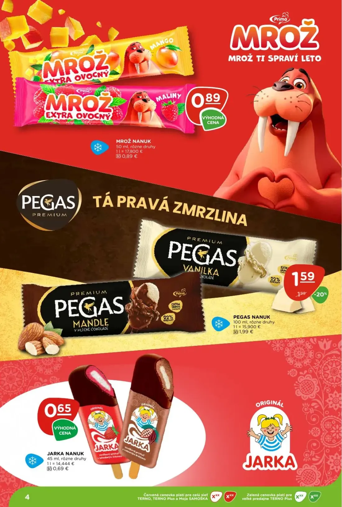 Terno leták, strana 4 z 29 — PEGAS NANUK, JARKA NANUK, MROŽ NANUK