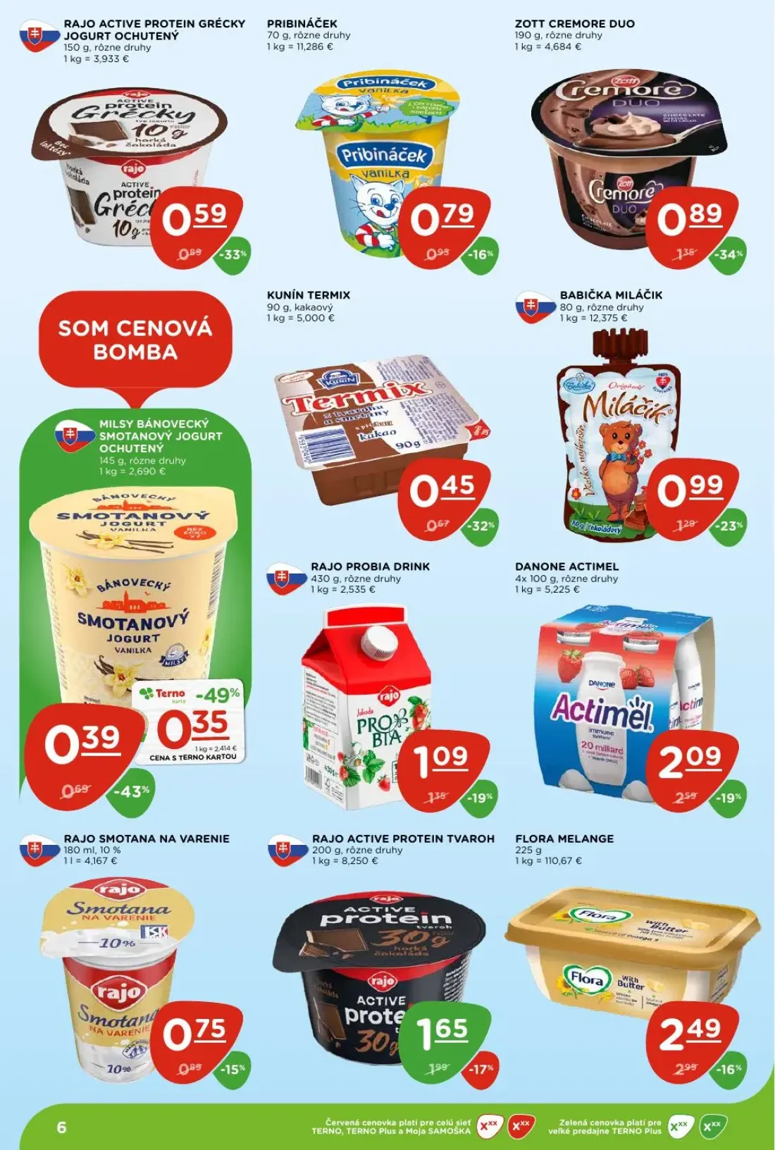 Terno leták, strana 6 z 29 — DANONE ACTIMEL, FLORA MELANGE, ZOTT CREMORE DUO