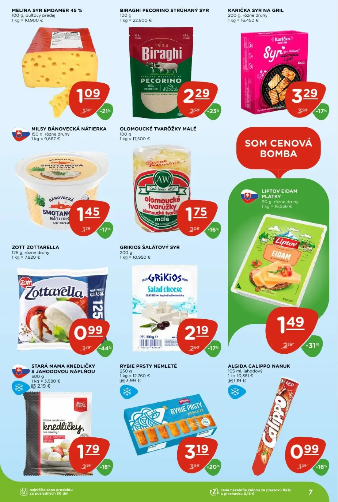 Terno leták, strana 7 z 29 — ZOTT ZOTTARELLA, RYBIE PRSTY NEMLETÉ, BIRAGHI PECORINO STRÚHANÝ SYR