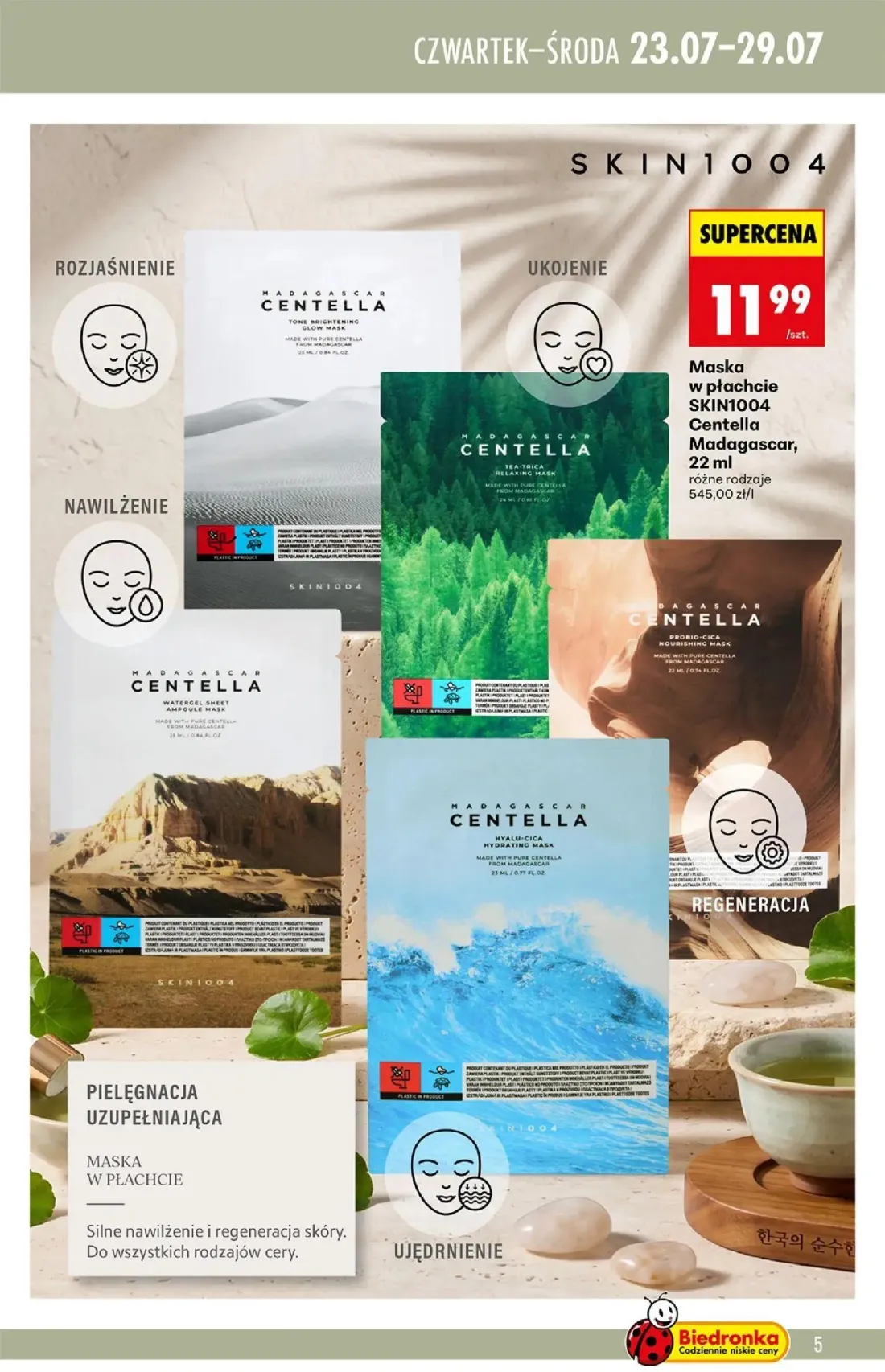 Biedronka gazetka, strona 5 z 12 — Maska w płachcie SKIN1004 Centella Madagascar
