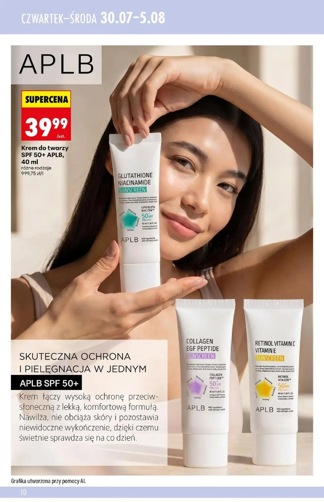 Biedronka gazetka, strona 10 z 12 — Krem do twarzy SPF 50+ APLB