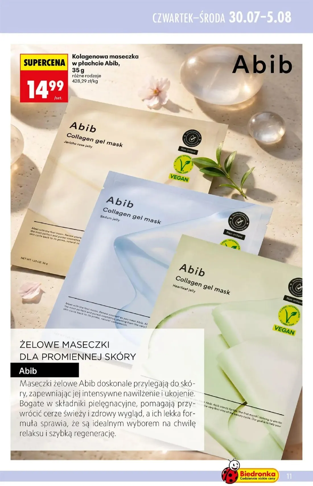 Biedronka gazetka, strona 11 z 12 — Kolagenowa maseczka w płachcie Abib