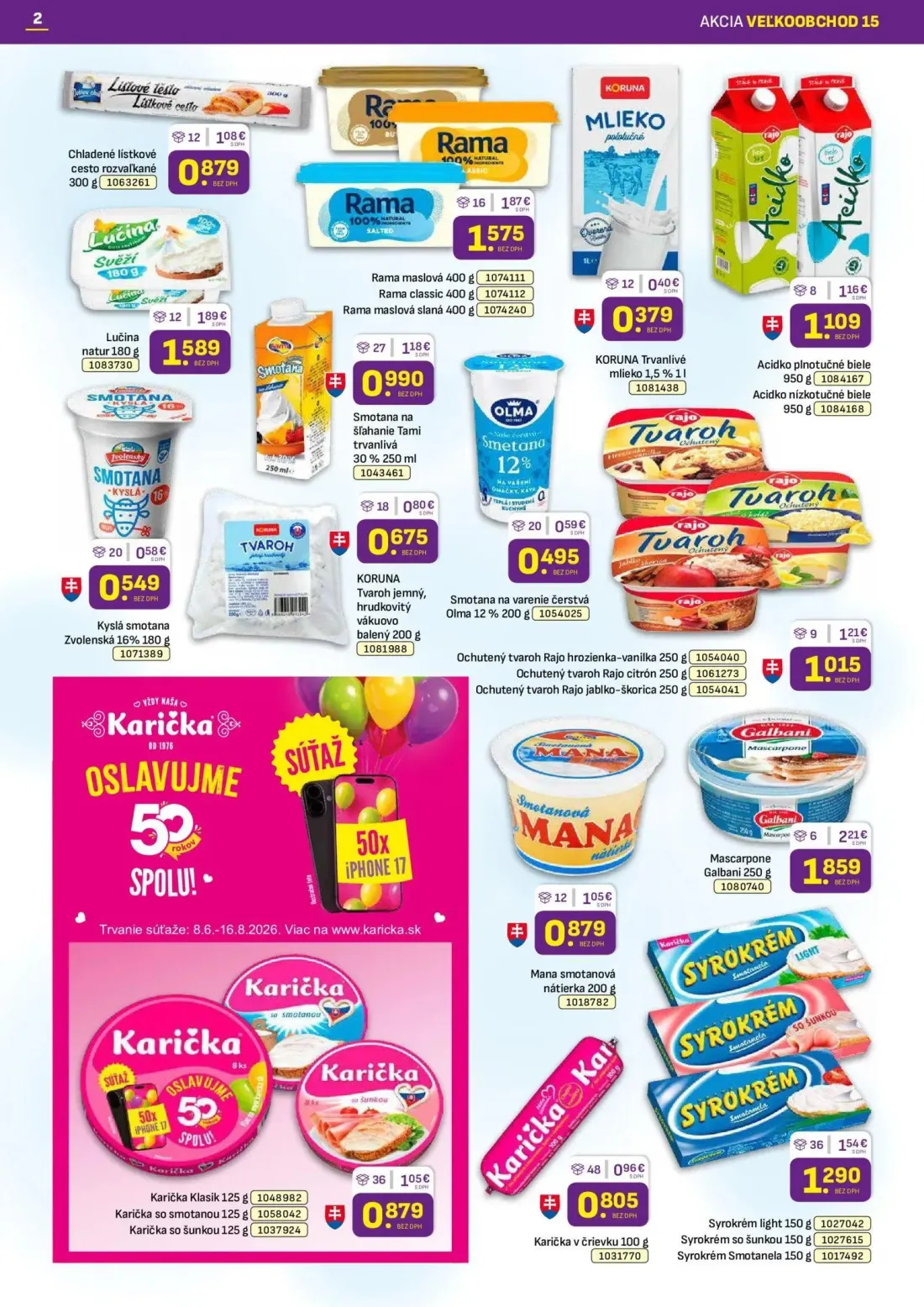 Libex leták, strana 2 z 36 — Mascarpone Galbani, Lučina natur, Rama maslová