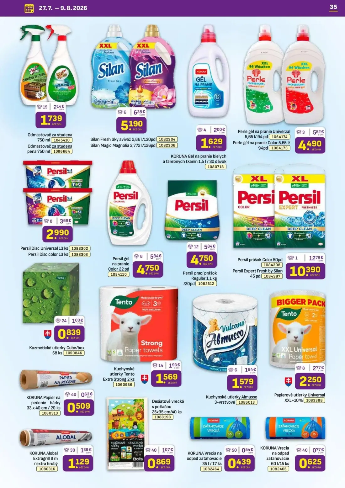 Libex leták, strana 35 z 36 — Persil prášok Color, Persil Expert Fresh by Silan, Silan Fresh Sky aviváž