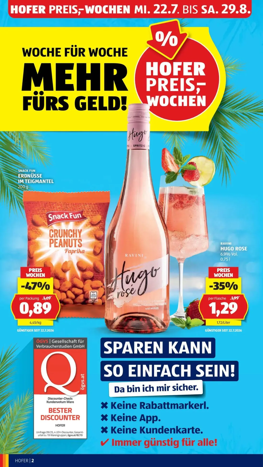 Hofer Prospekt, Seite 4 von 52 — CRUNCHY PEANUTS Paprika, RAVINI HUGO ROSE