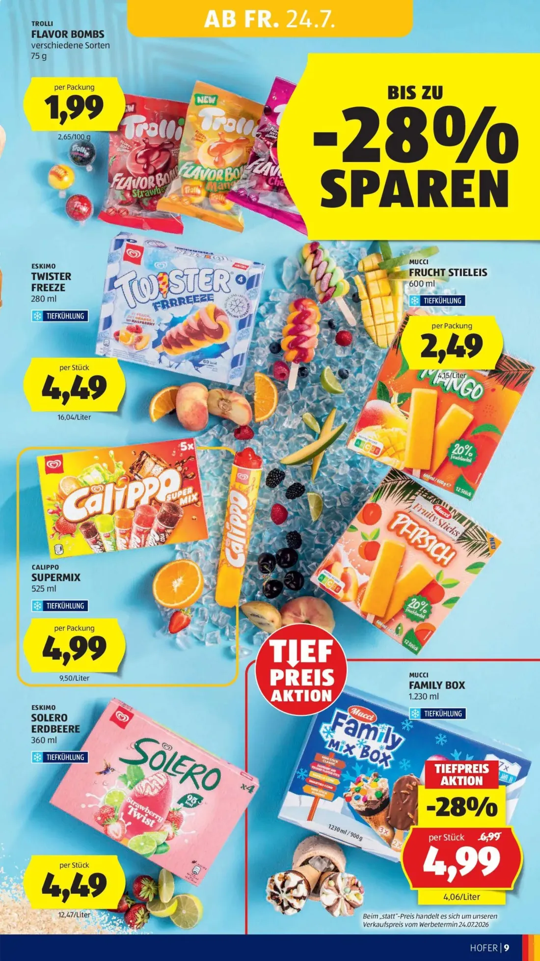 Hofer Prospekt, Seite 15 von 52 — MUCCI FAMILY BOX, TROLLI FLAVOR BOMBS, ESKIMO TWISTER FREEZE