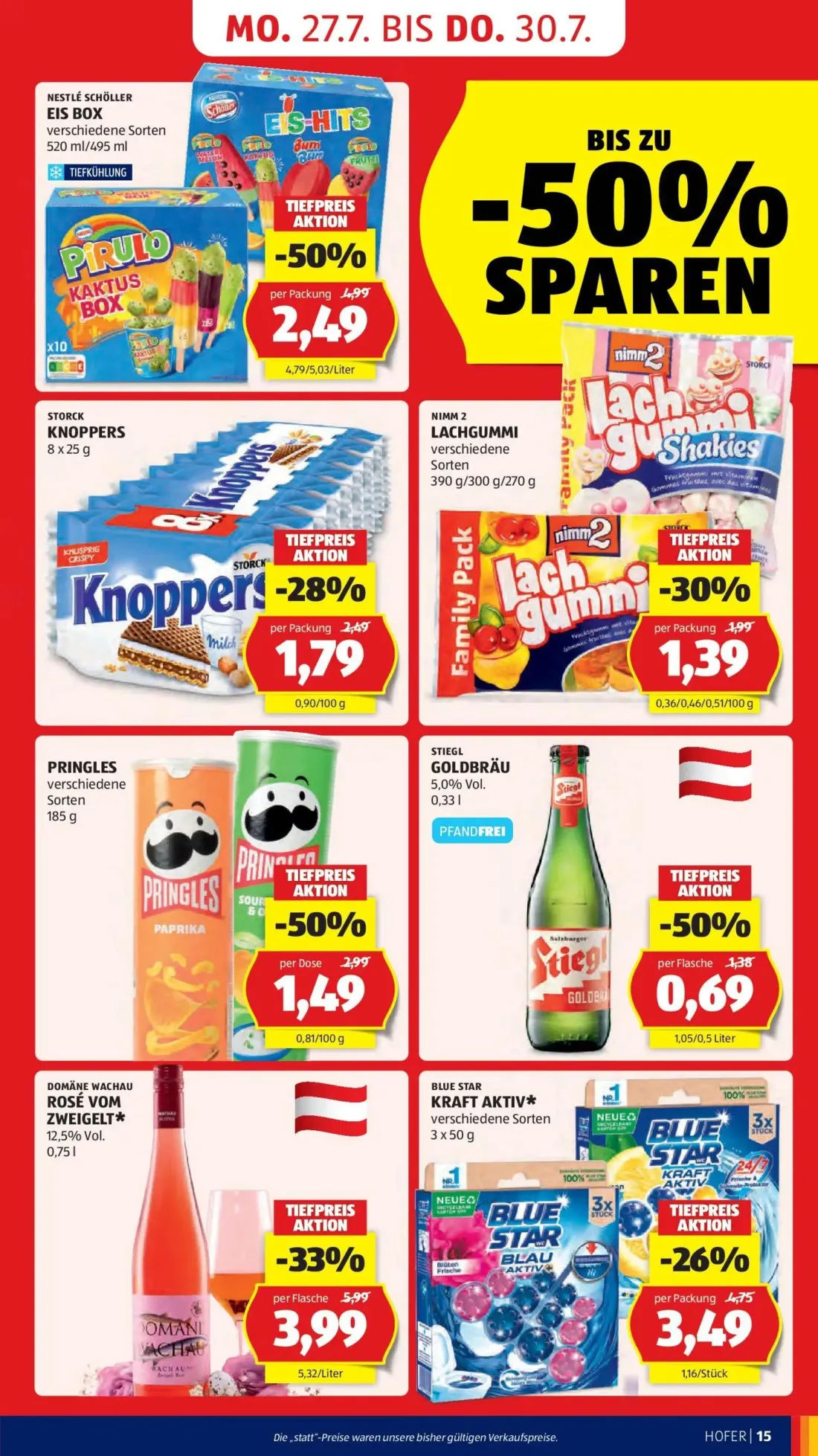 Hofer Prospekt, Seite 21 von 52 — EIS BOX, ROSÉ VOM ZWEIGELT*, PRINGLES