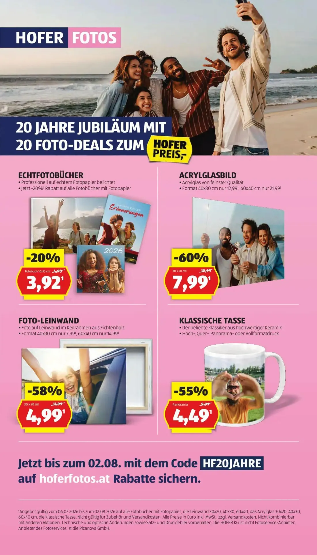 Hofer Prospekt, Seite 22 von 52 — Acrylglasbild, Foto-Leinwand, Klassische Tasse