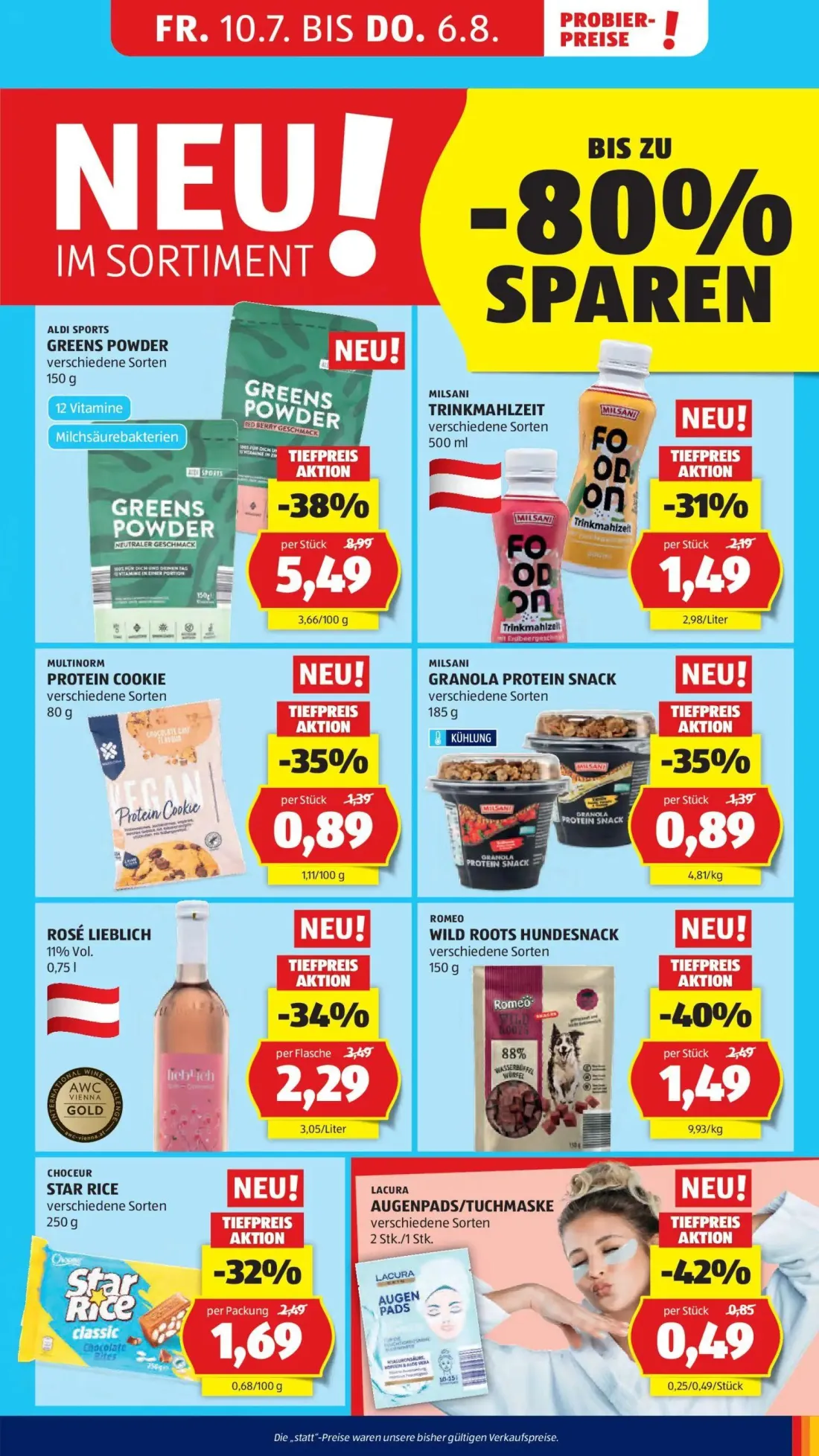 Hofer Prospekt, Seite 25 von 52 — ALDI SPORTS GREENS POWDER, ROSÉ LIEBLICH, ROMEO WILD ROOTS HUNDESNACK