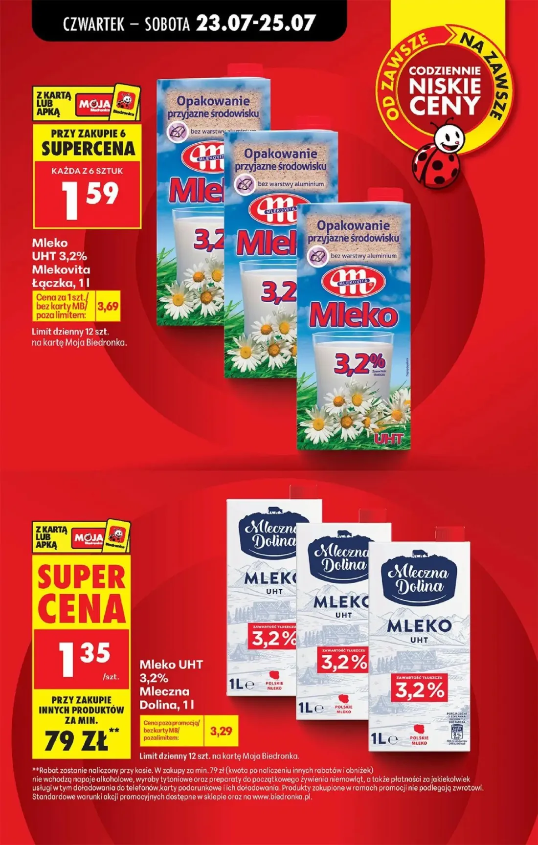 Biedronka gazetka, strona 3 z 98 — Mleko UHT 3,2% Mlekovita Łączka, Mleko UHT 3,2% Mleczna Dolina