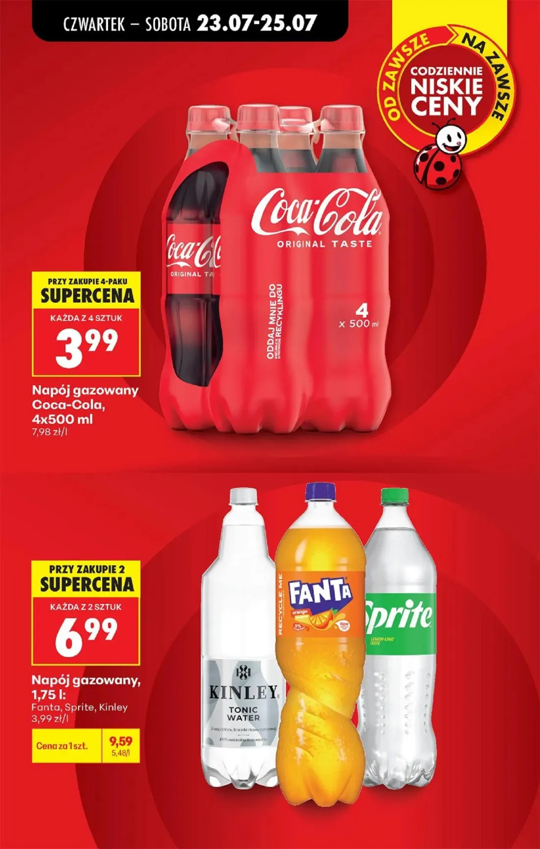 Biedronka gazetka, strona 11 z 98 — Napój gazowany Fanta, Sprite, Kinley, Napój gazowany Coca-Cola