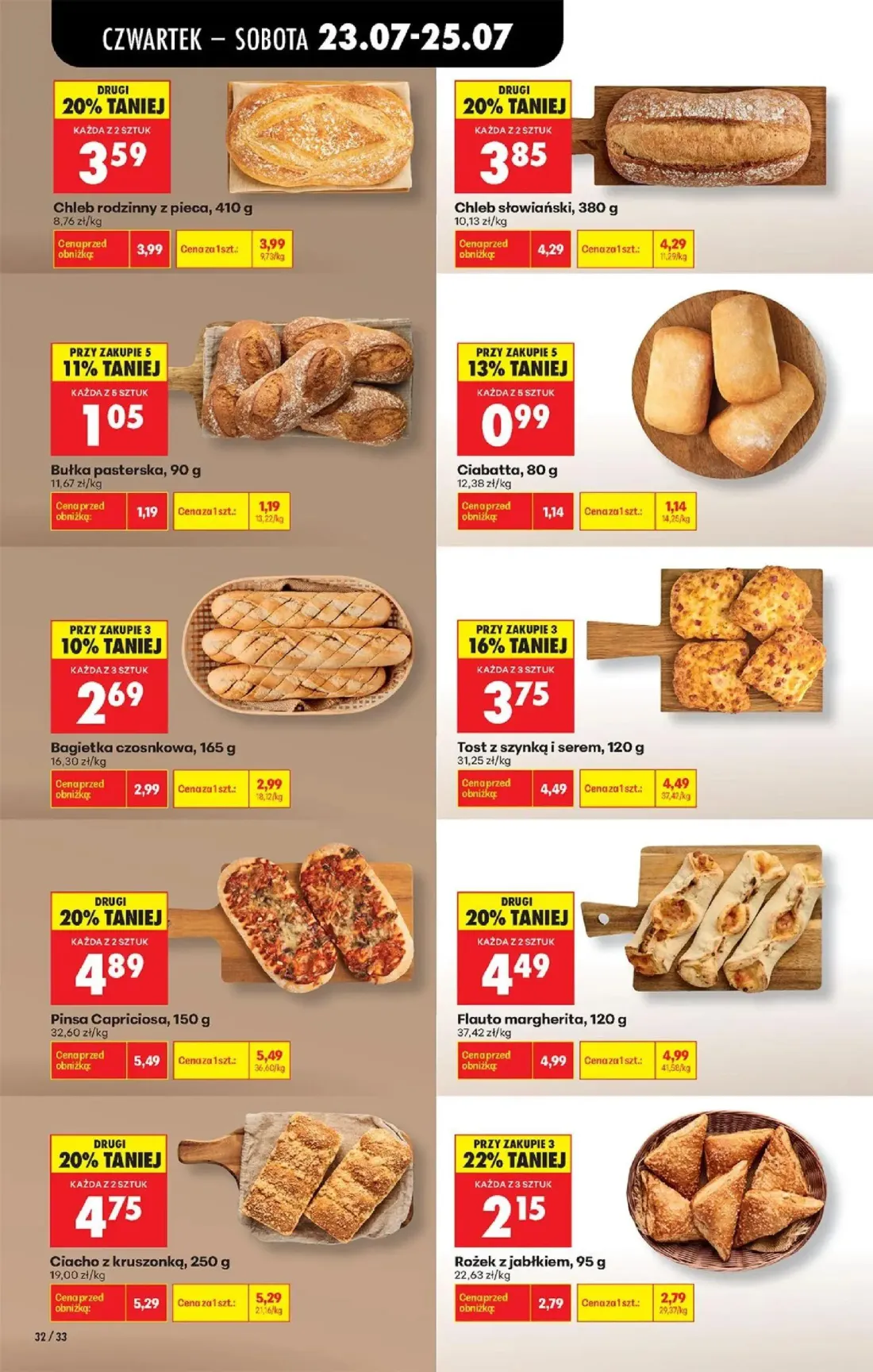 Biedronka gazetka, strona 52 z 98 — Tost z szynką i serem, Rożek z jabłkiem, Pinsa Capriciosa