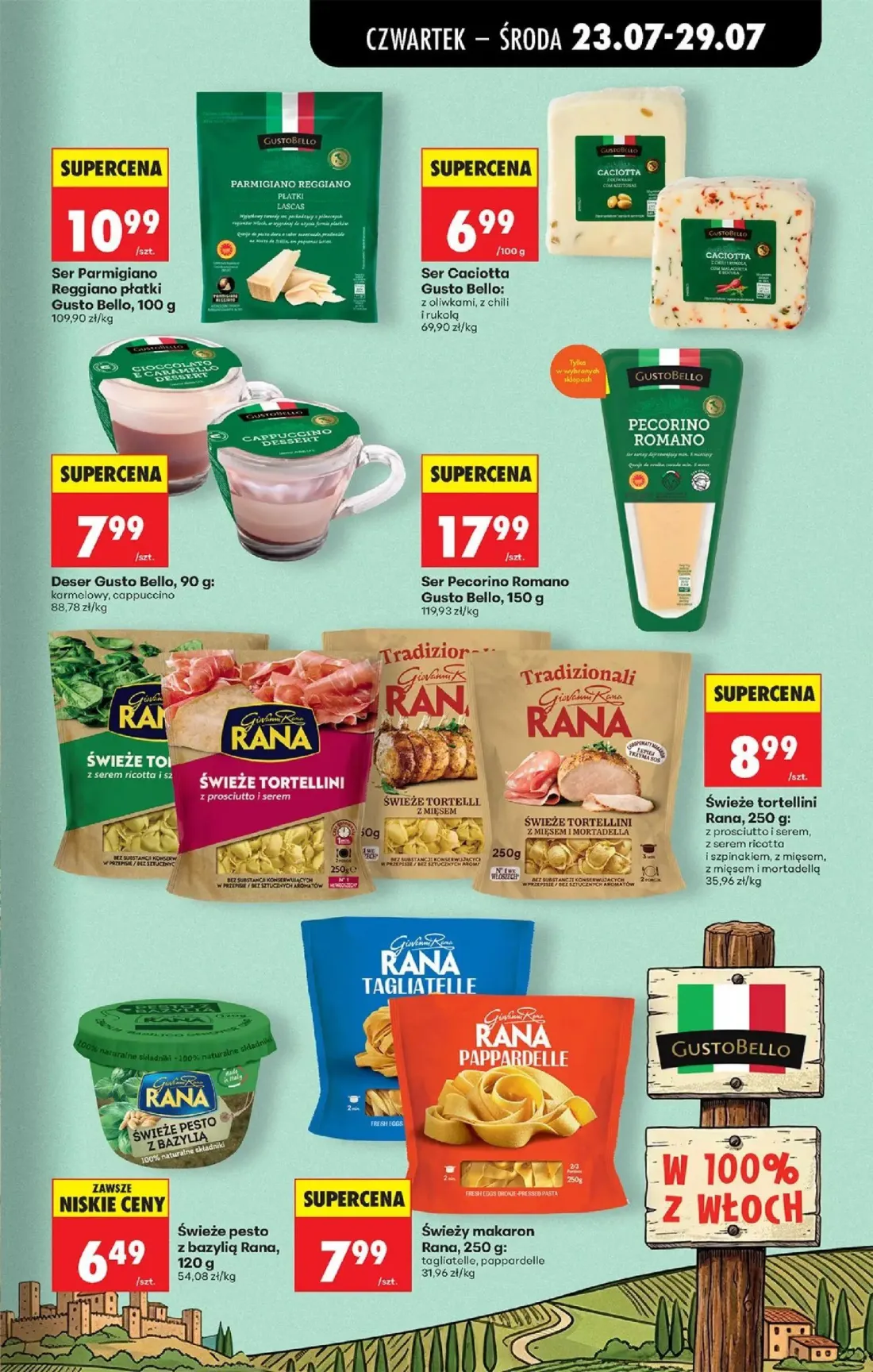 Biedronka gazetka, strona 57 z 98 — Ser Parmigiano Reggiano płatki Gusto Bello, Ser Caciotta Gusto Bello: z oliwkami, z chil…
