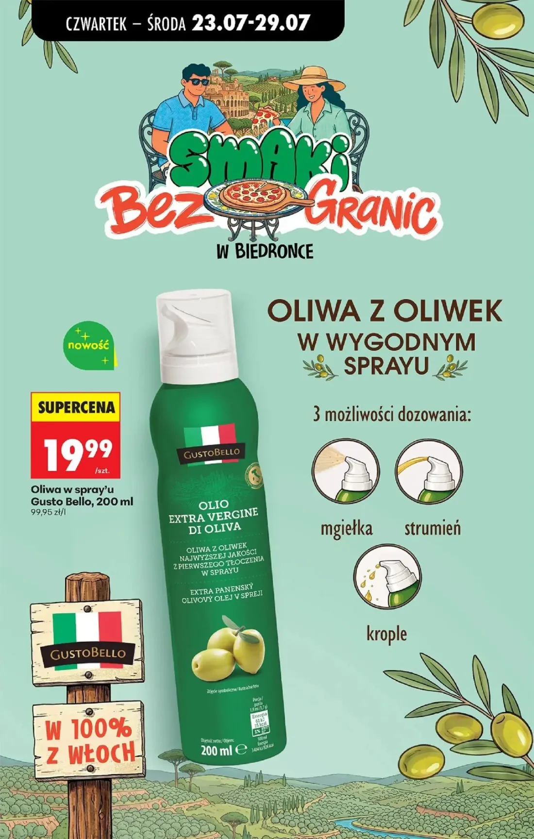 Biedronka gazetka, strona 68 z 98 — Oliwa w spray'u Gusto Bello
