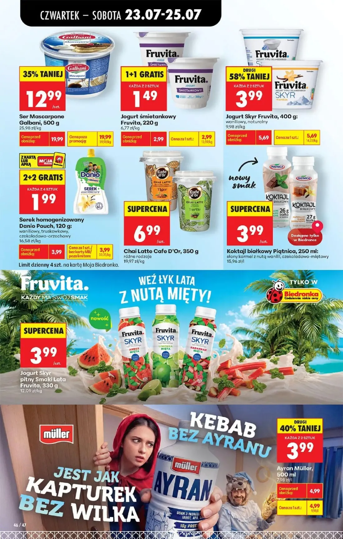 Biedronka gazetka, strona 70 z 98 — Ser Mascarpone Galbani, Serek homogenizowany Danio Pouch, Jogurt Skyr Fruvita