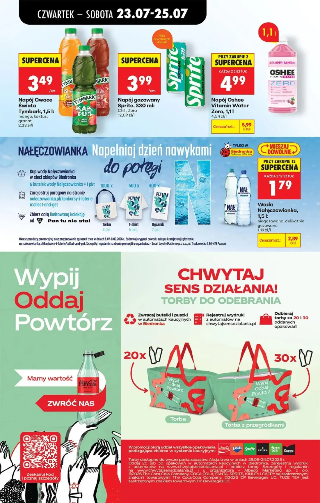 Biedronka gazetka, strona 80 z 98 — Woda Nałęczowianka, Napój Oshee Vitamin Water Zero, Napój Owoce Świata Tymbark