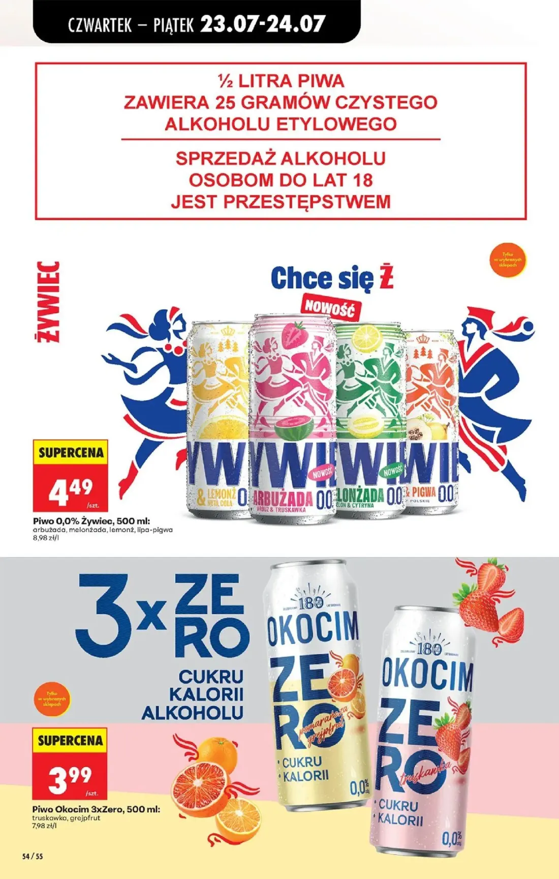 Biedronka gazetka, strona 82 z 98 — Piwo 0,0% Żywiec, Piwo Okocim 3xZero