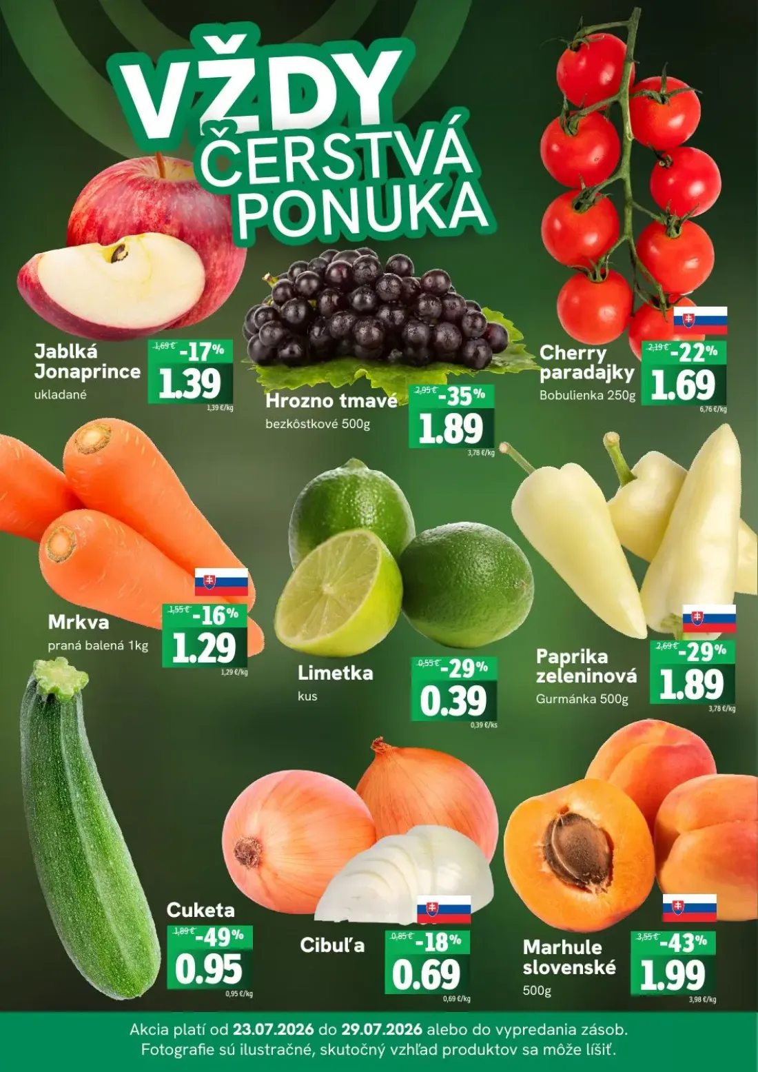 Fresh leták, strana 3 z 4 — Marhule slovenské, Hrozno tmavé, Cuketa