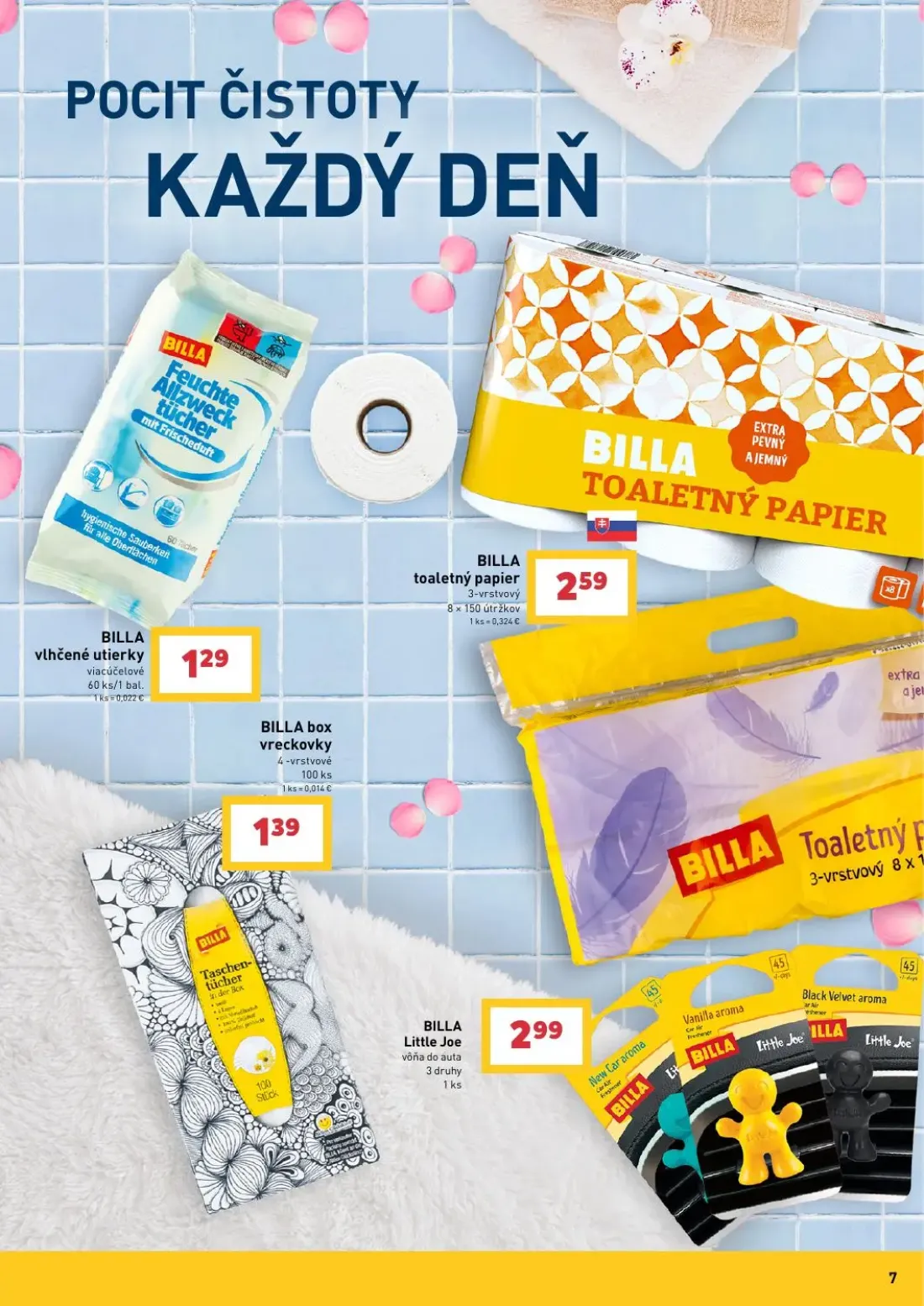 Billa leták, strana 7 z 9 — BILLA toaletný papier, BILLA vlhčené utierky, BILLA box vreckovky