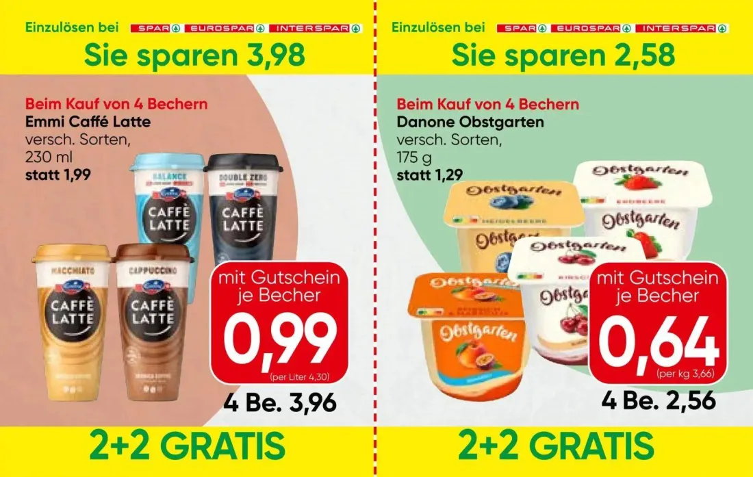 Spar Prospekt, Seite 5 von 13 — Emmi Caffé Latte, Danone Obstgarten
