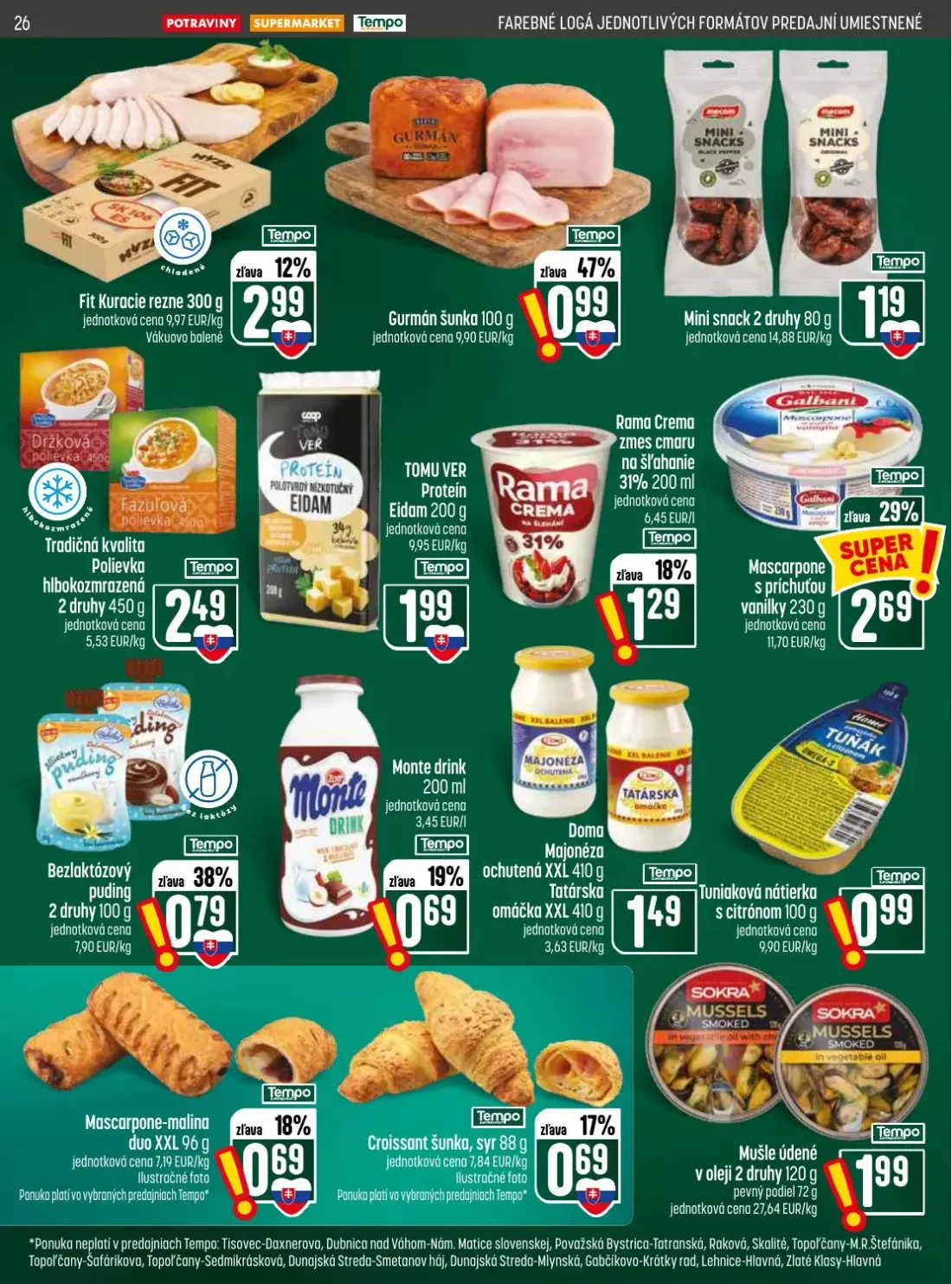 Coop Jednota leták, strana 26 z 28 — Fit Kuracie rezne, Gurmán šunka, Mini snack 2 druhy