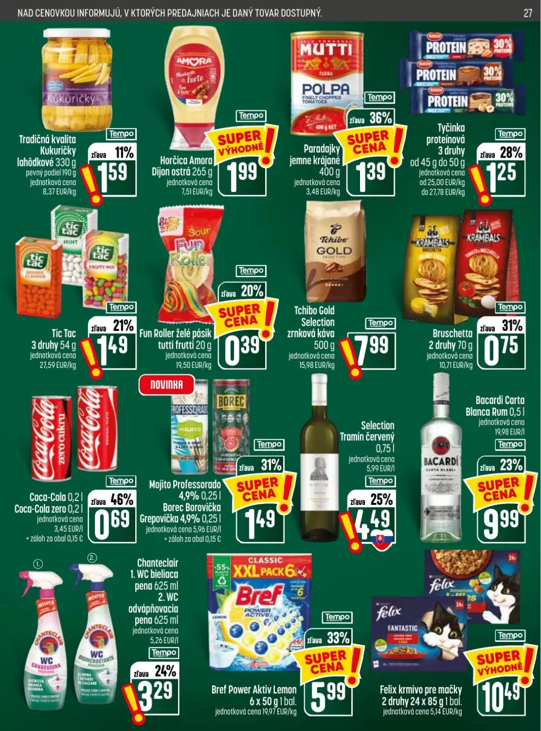 Coop Jednota leták, strana 27 z 28 — Tradičná kvalita Kukuričky lahôdkové, Horčica Amora Dijon ostrá, Paradajky jemne krájané