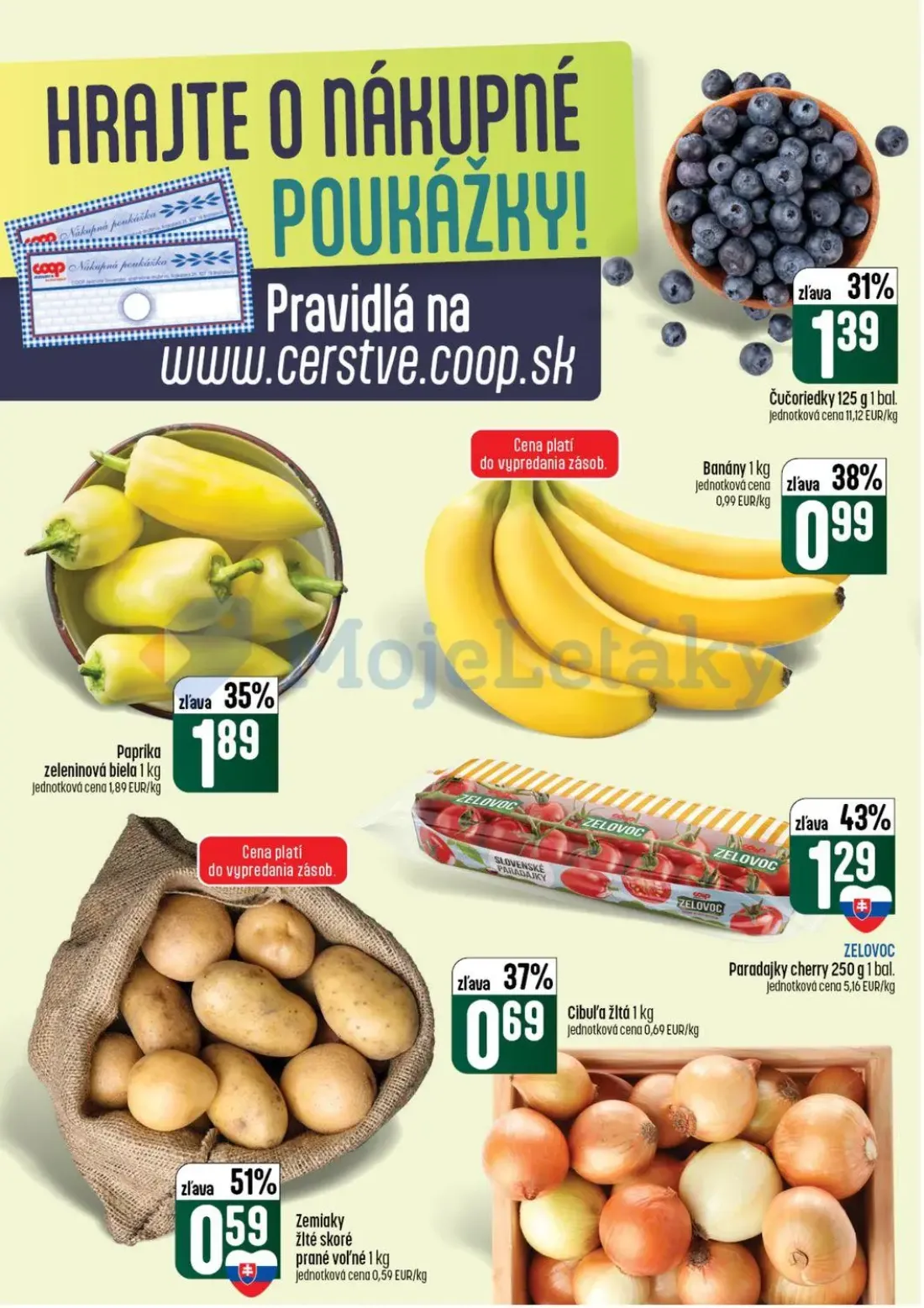 Coop Tempo leták, strana 6 z 56 — Čučoriedky, Banány, Paprika zeleninová biela