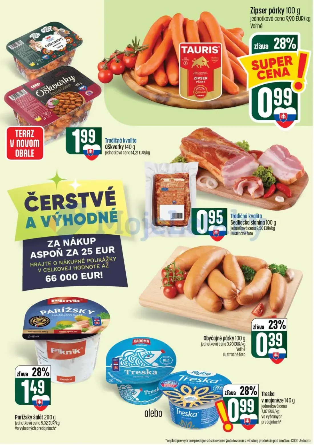 Coop Tempo leták, strana 9 z 56 — Zipser párky, Oškvarky, Sedliacka slanina