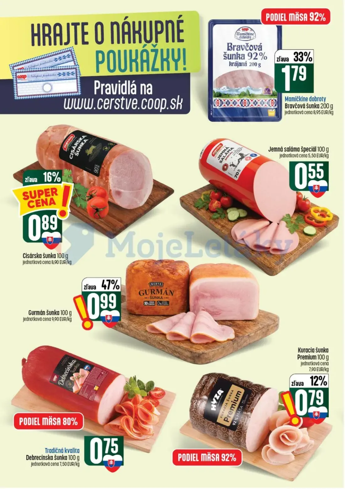 Coop Tempo leták, strana 10 z 56 — Mamičkine dobroty Bravčová šunka, Cisárska šunka, Jemná saláma špeciál