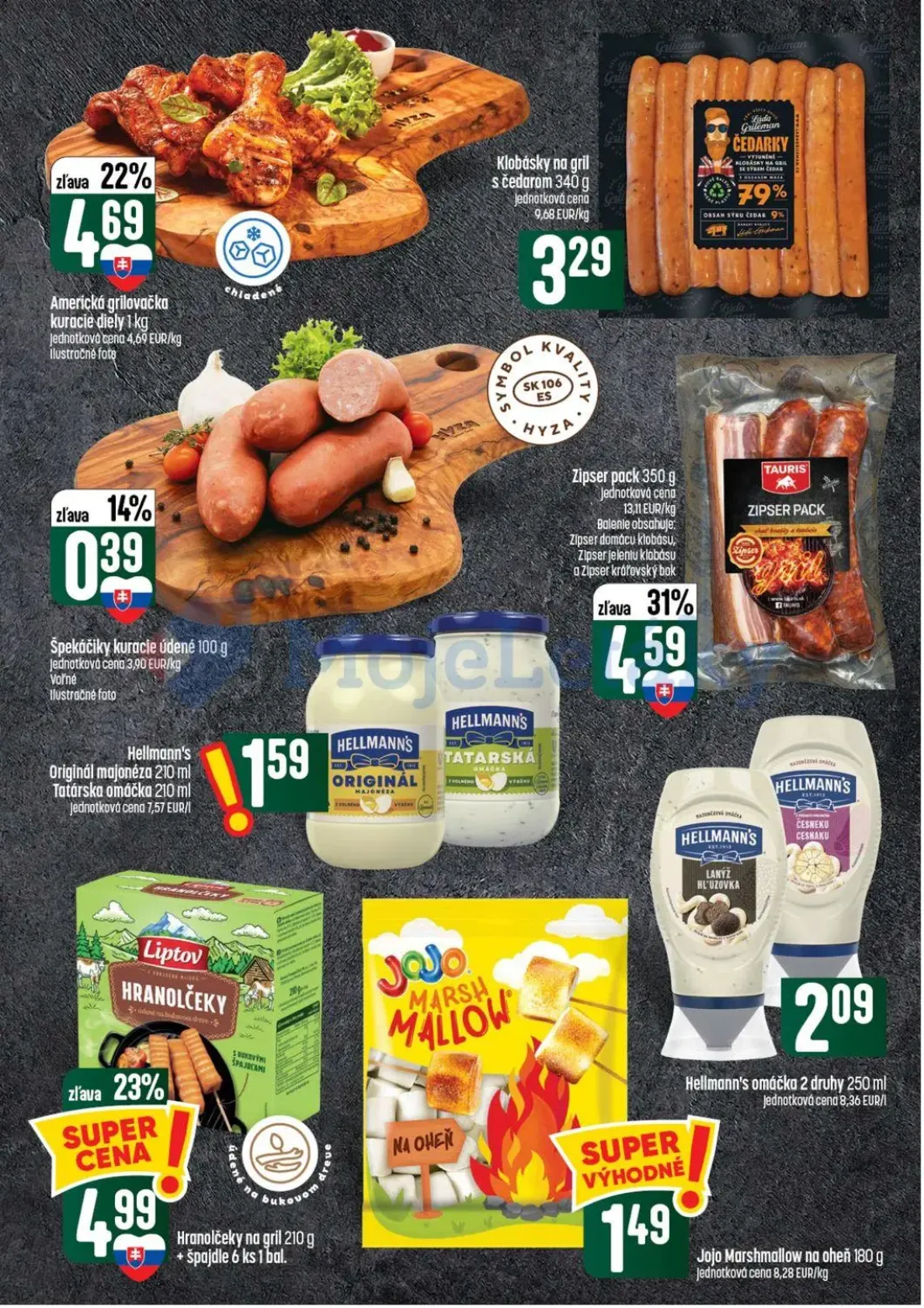 Coop Tempo leták, strana 13 z 56 — Americká grilovačka kuracie diely, Klobásky na gril s čedarom, Špekáčiky kuracie údené