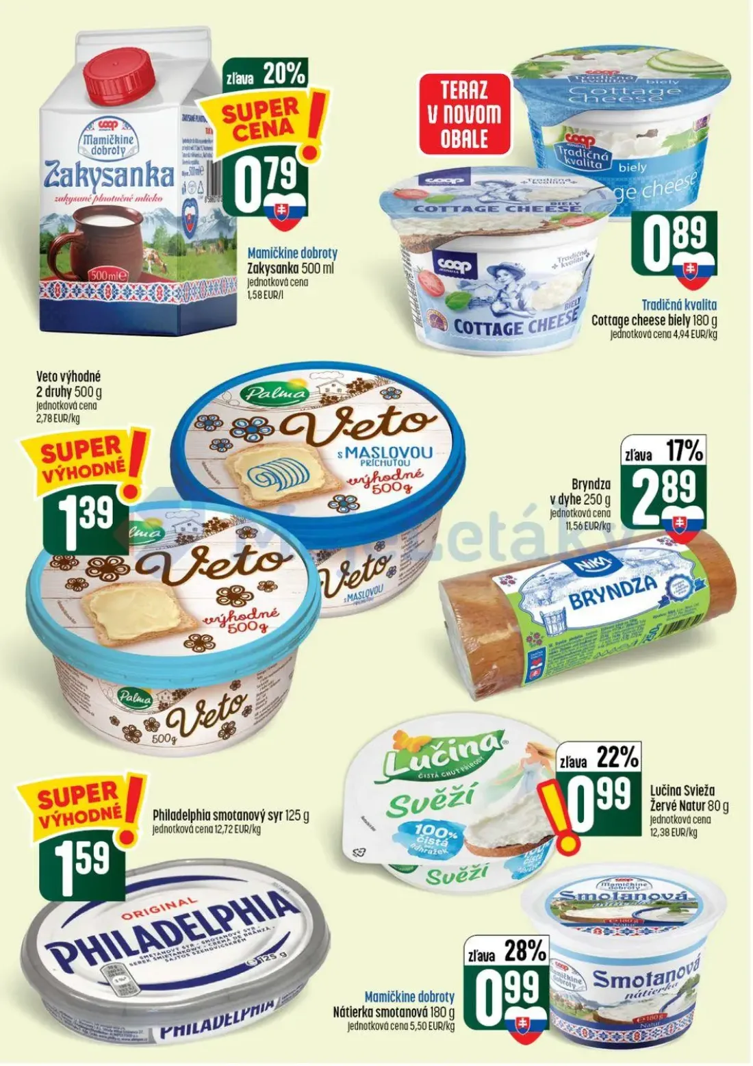 Coop Tempo leták, strana 16 z 56 — Mamičkine dobroty Zakysanka, Tradičná kvalita Cottage cheese biely, Veto výhodné