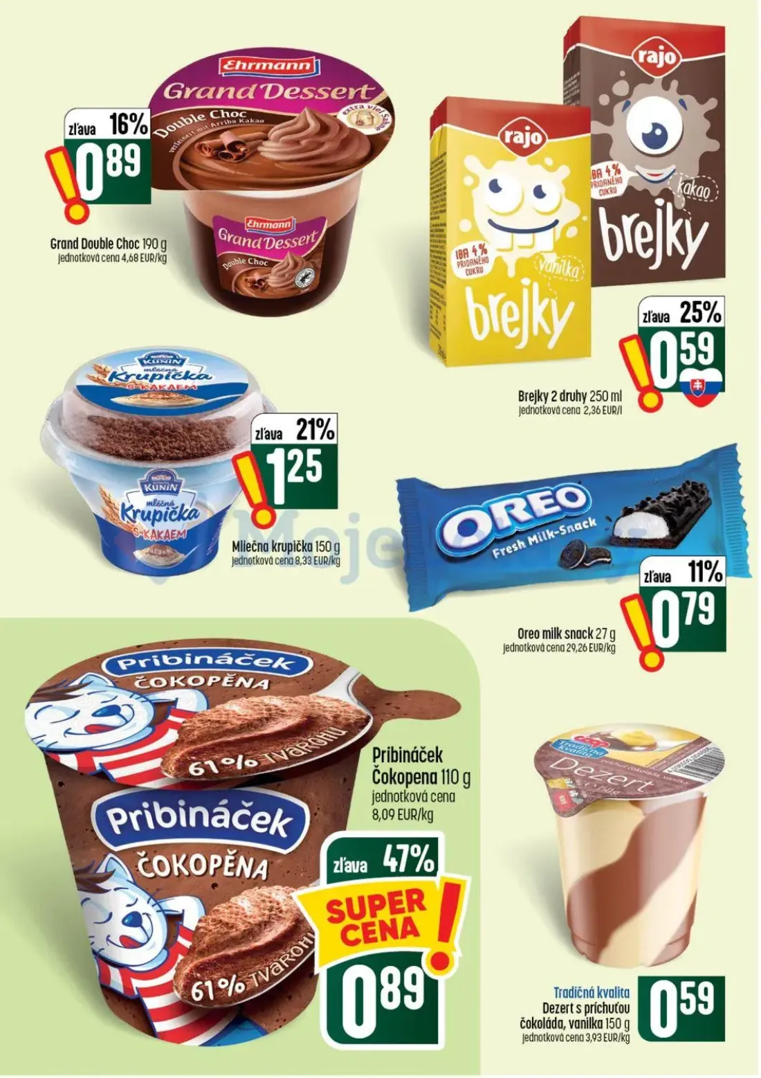 Coop Tempo leták, strana 18 z 56 — Grand Double Choc, Brejky 2 druhy, Mliečna krupička