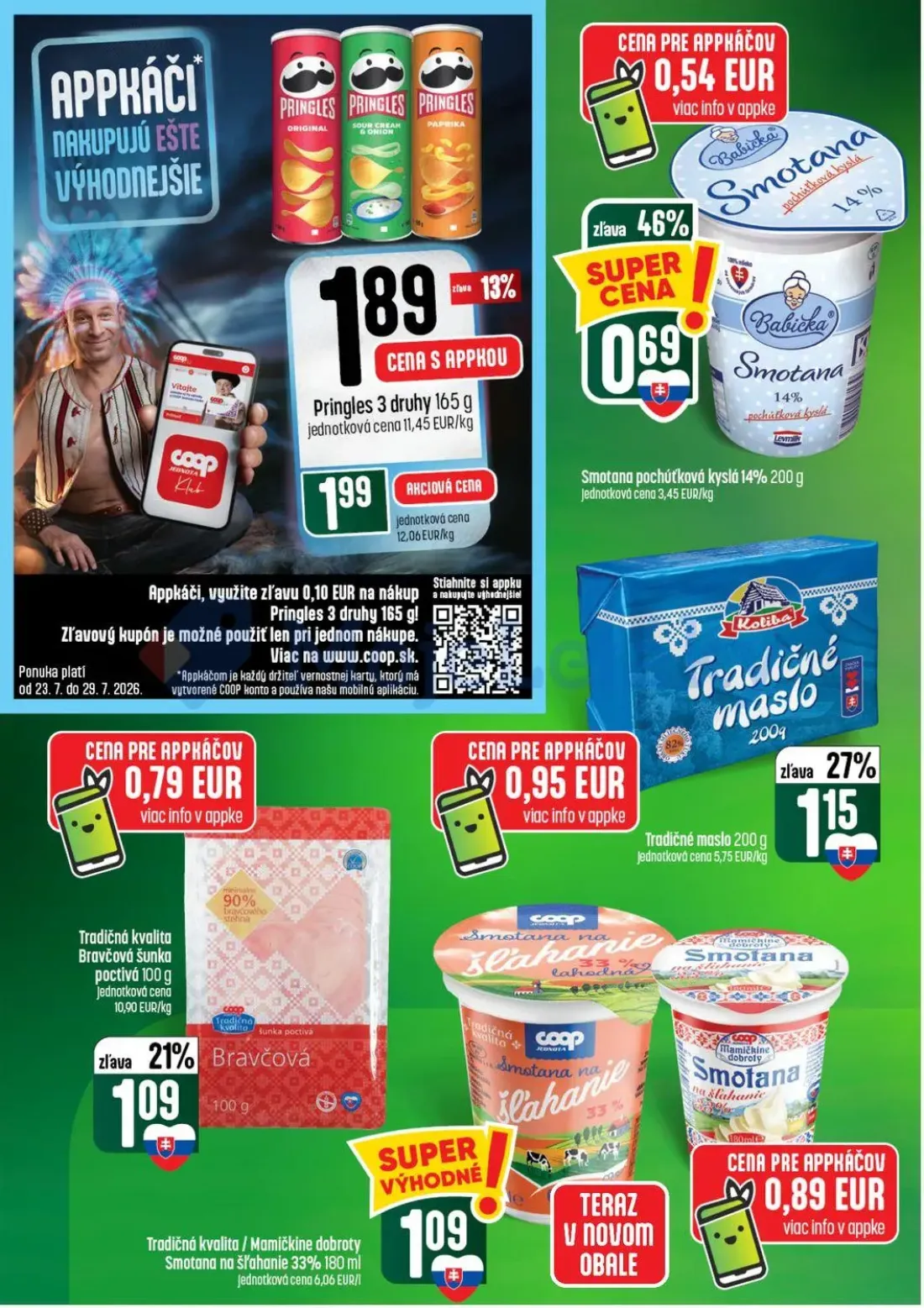 Coop Tempo leták, strana 20 z 56 — Tradičná kvalita Bravčová šunka poctivá, Tradičné maslo, Smotana na šľahanie 33%