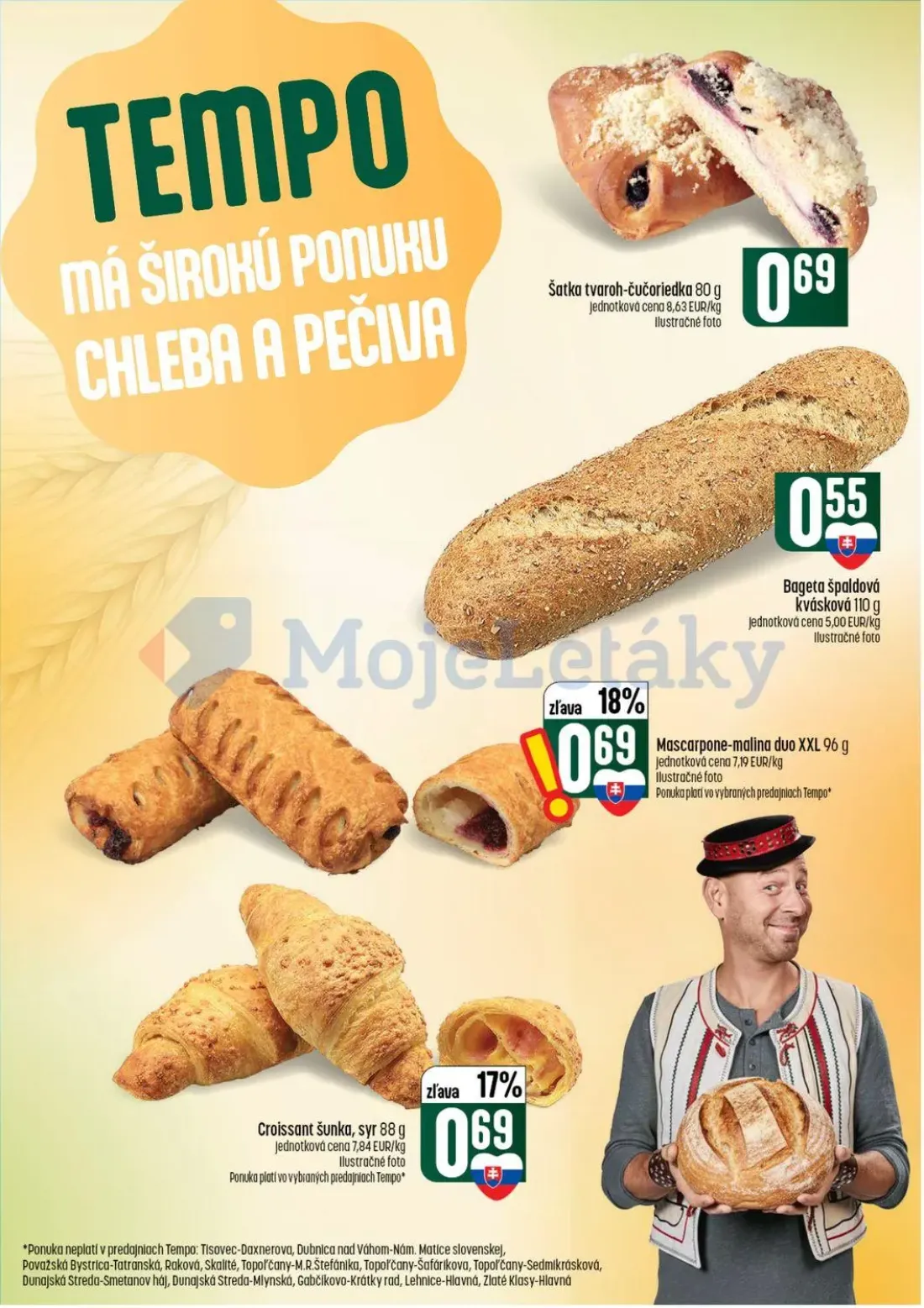 Coop Tempo leták, strana 22 z 56 — Šatka tvaroh-čučoriedka, Bageta špaldová kvásková, Mascarpone-malina duo XXL