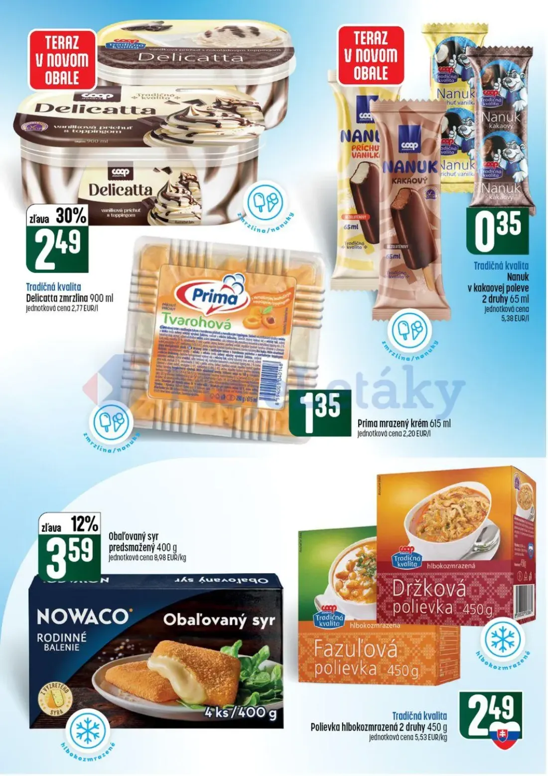 Coop Tempo leták, strana 25 z 56 — Delicatta zmrzlina, Nanuk v kakaovej poleve, Prima mrazený krém