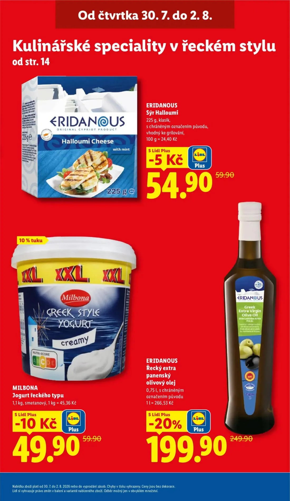 Lidl leták, strana 3 z 56 — Řecký extra panenský olivový olej, Jogurt řeckého typu, Sýr Halloumi