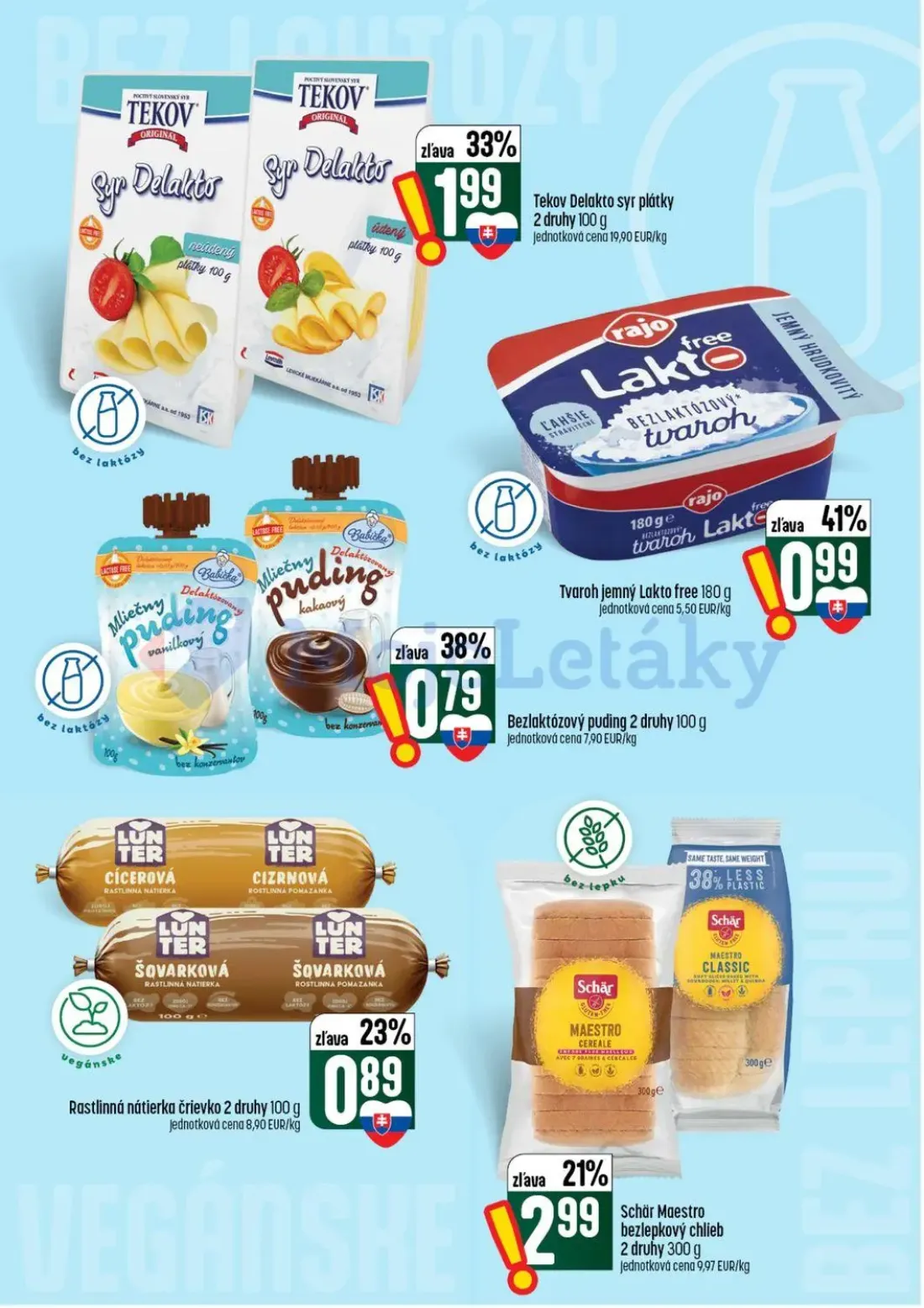 Coop Tempo leták, strana 26 z 56 — Tekov Delakto syr plátky, Tvaroh jemný Lakto free, Bezlaktózový puding