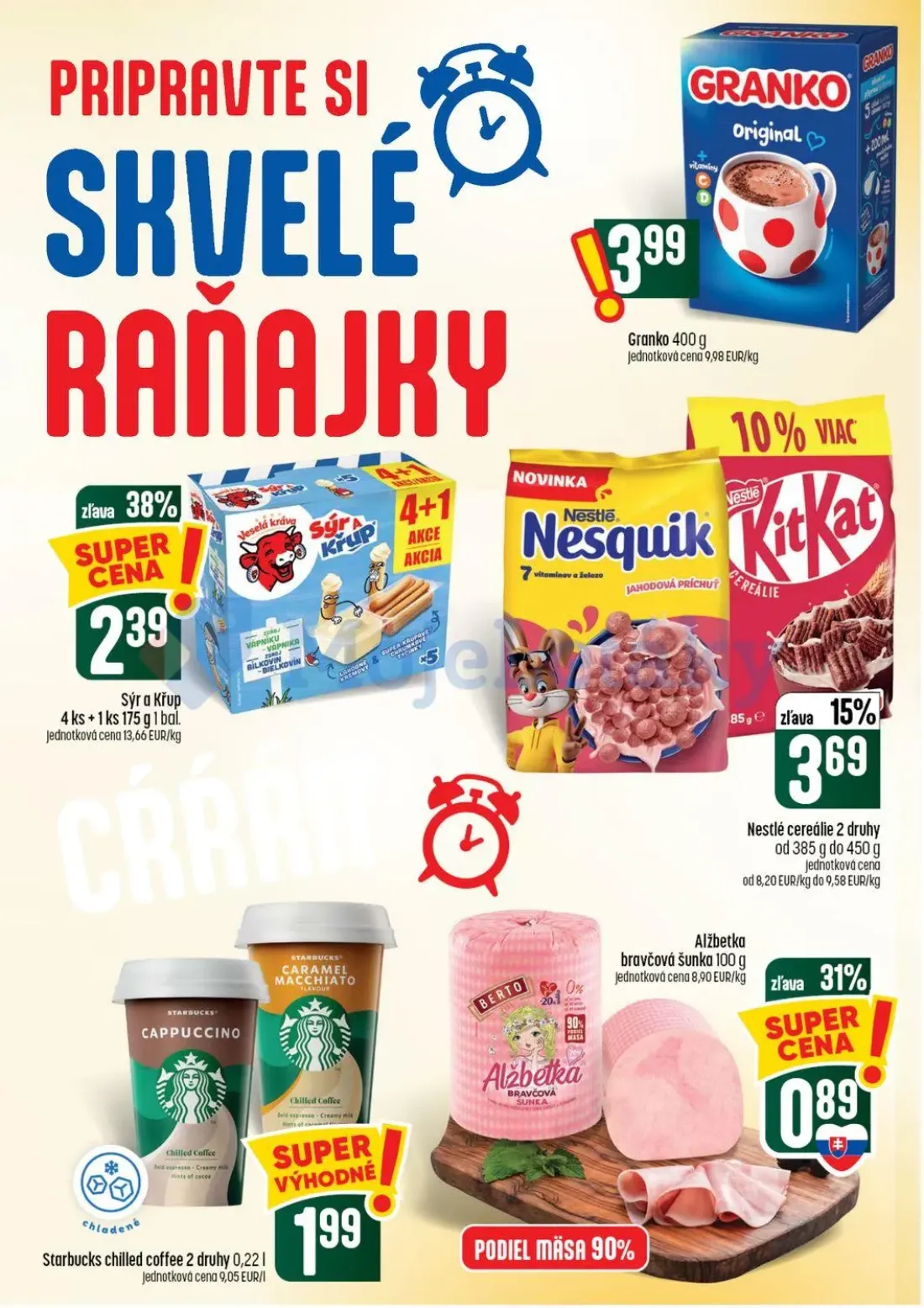Coop Tempo leták, strana 28 z 56 — Granko, Sýr a Křup, Nestlé cereálie 2 druhy